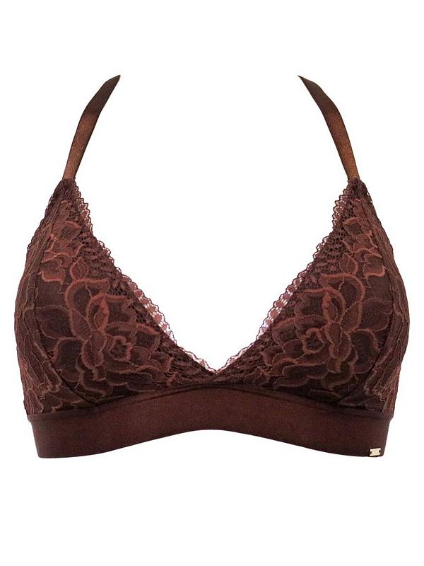 Pour Moi India Removable Padded Soft Triangle Bra - Brown