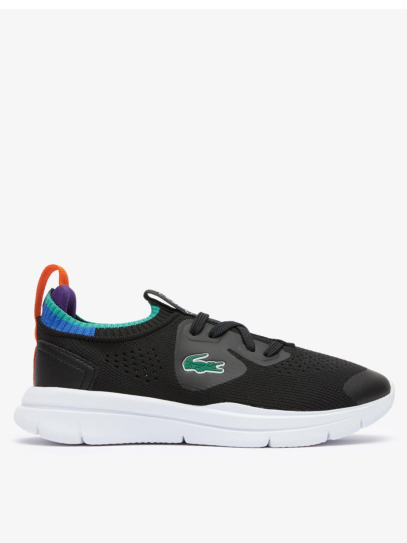 Childrens black on sale lacoste trainers