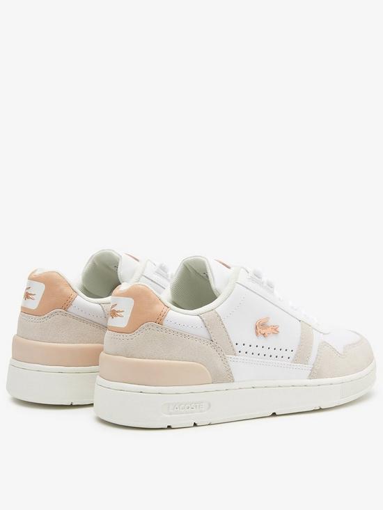 Lacoste Women's T-Clip Trainers - White/Pink | very.co.uk