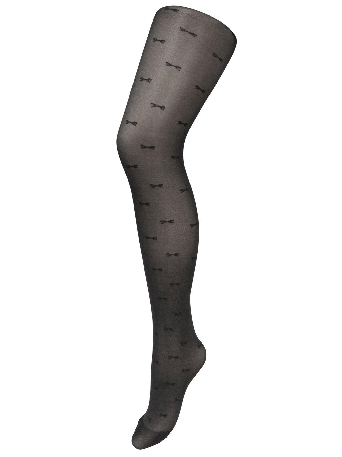 Bow Luxe Pattern 20 Denier Tights - Black