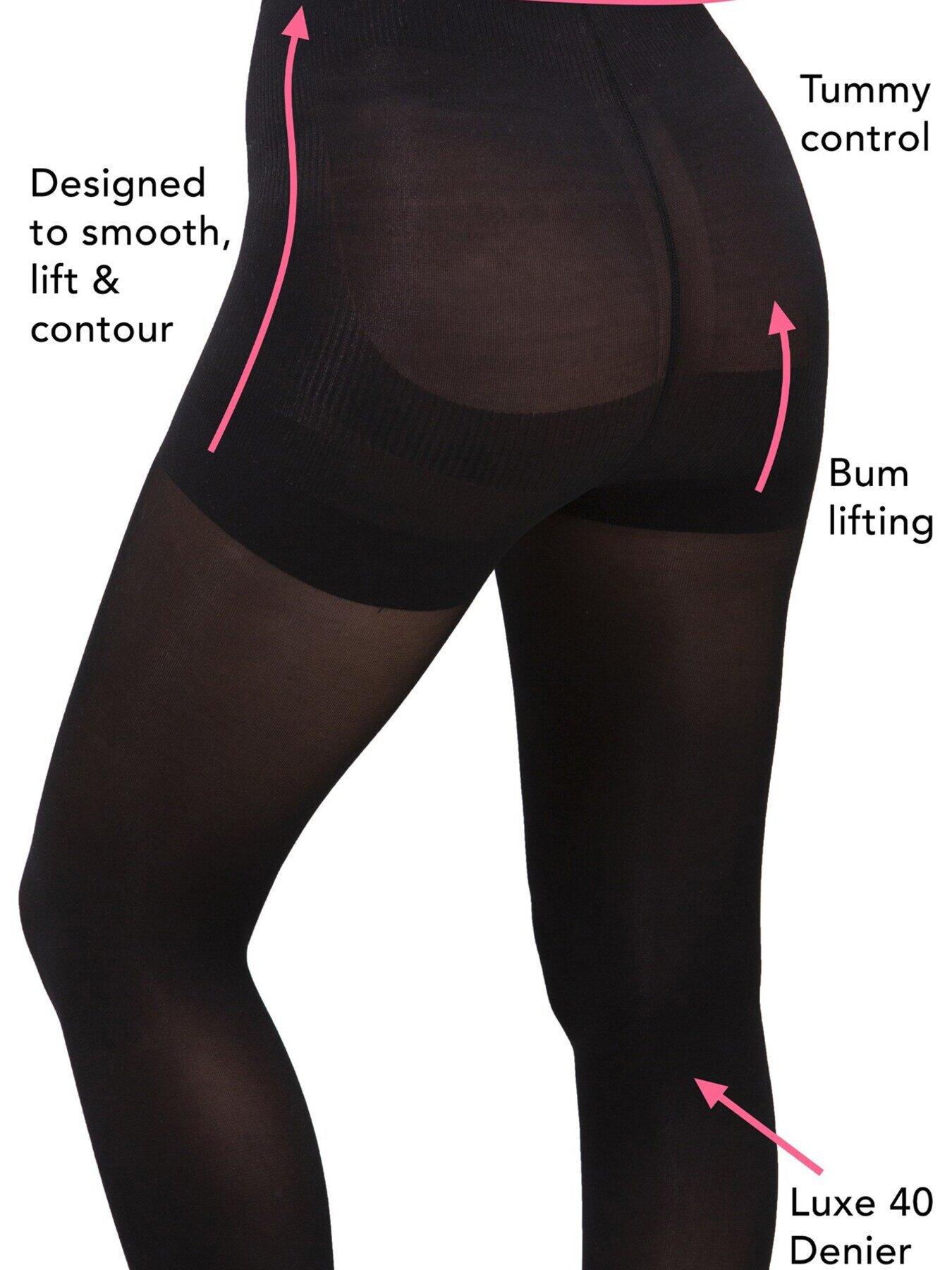 Couture Shapers - Women's Tummy and Waist Tights 20 Denier (X-Large, Black)  : : Fashion