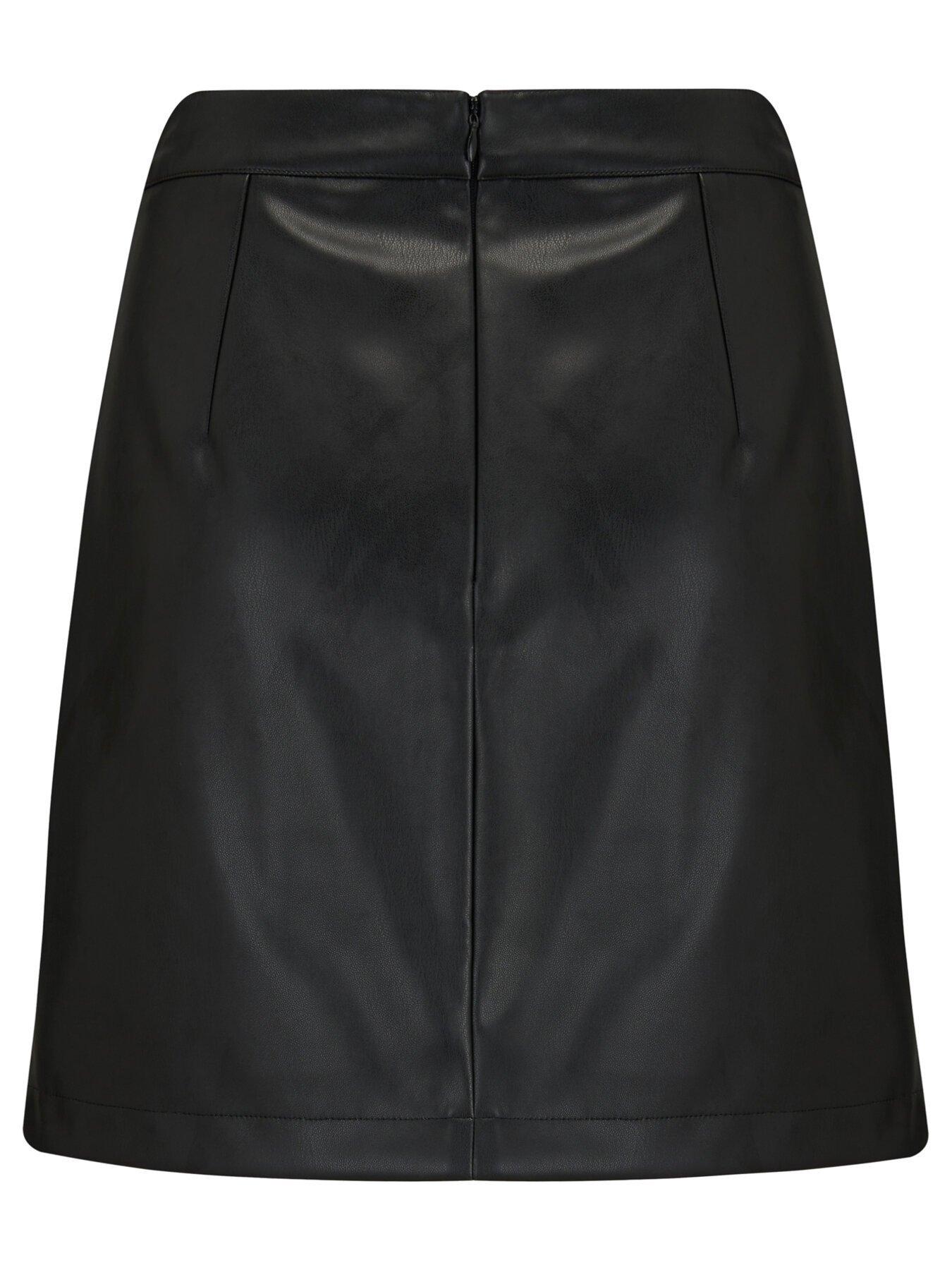 Faux leather skirt zip front hotsell