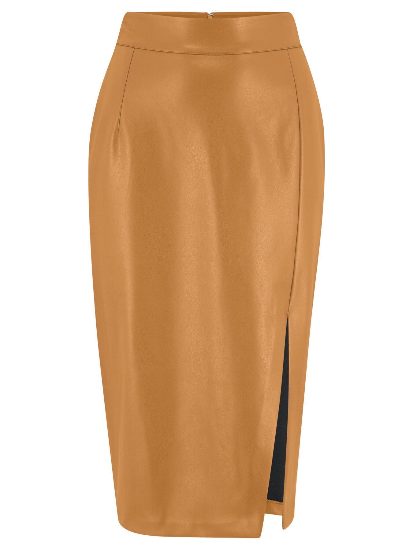 Pour Moi Elise Faux Leather Midi Pencil Skirt