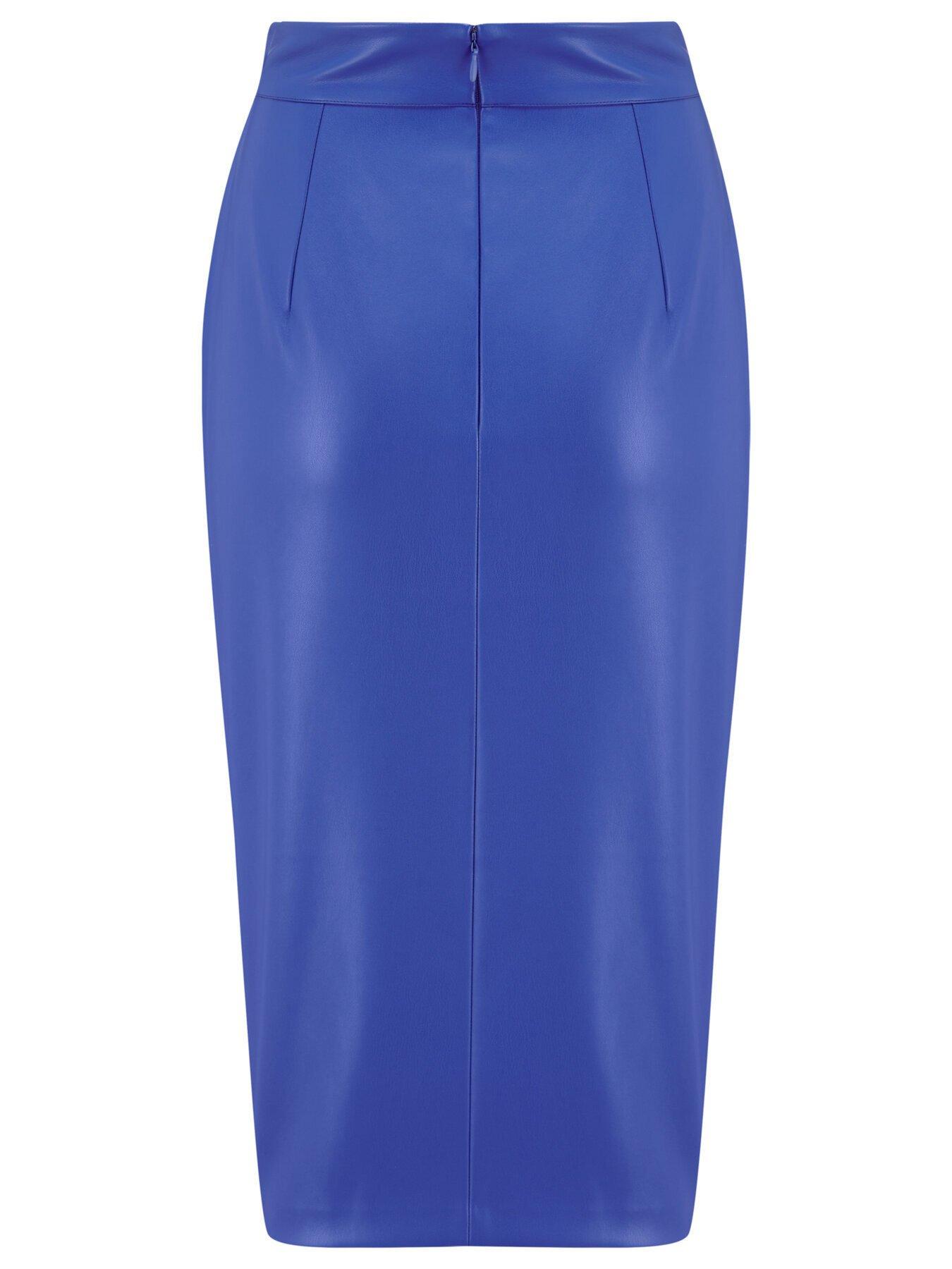 Elise Faux Leather Midi Pencil Skirt