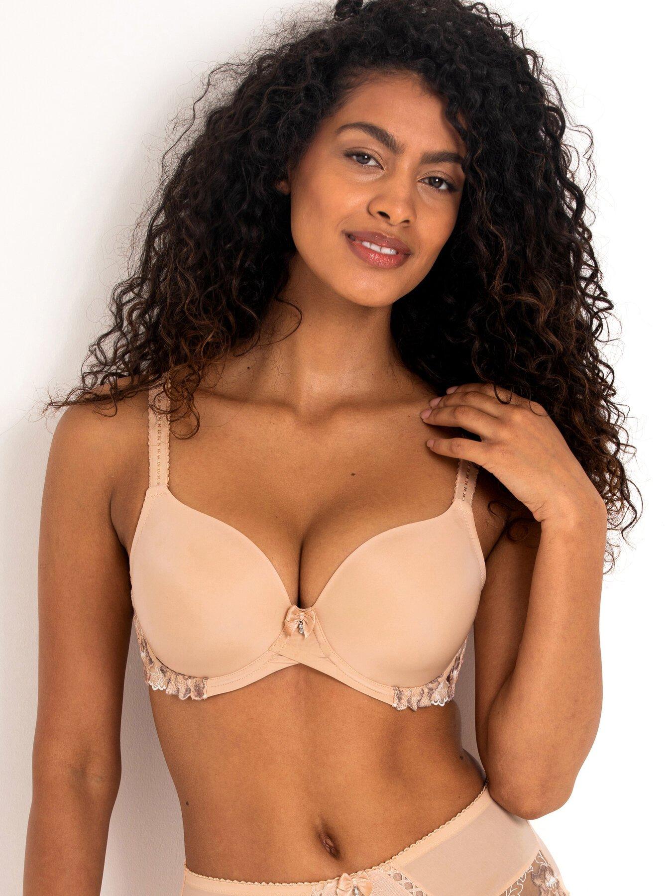Women's Sexy Lace Front Button Placket Shaping Cup Shoulder Strap Large Size  Underwired Bra Compression Bra for Women, beige : : Fashion