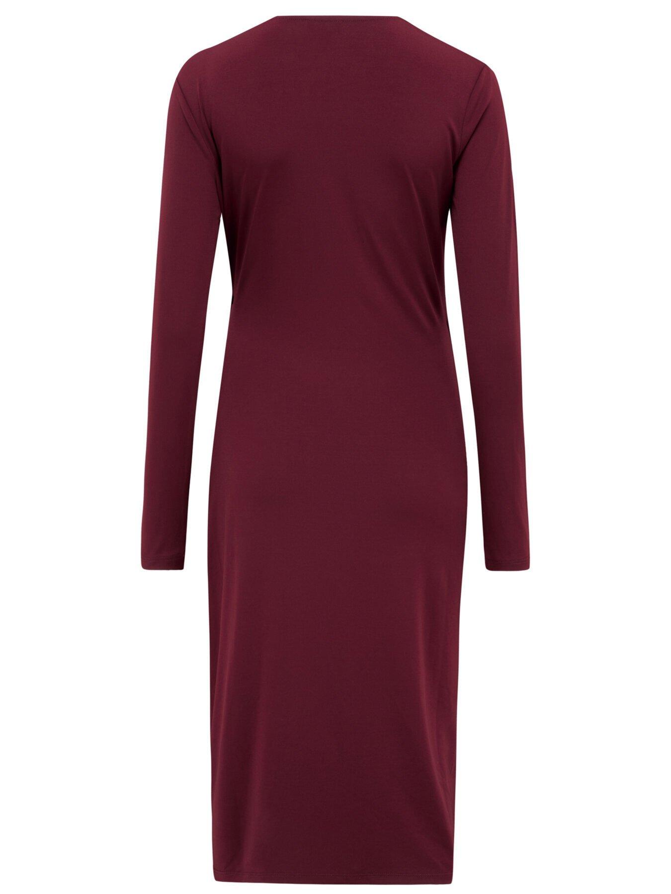Image 5 of 5 of Pour Moi Bryony Slinky Jersey Bodycon Midi Dress - Dark Purple