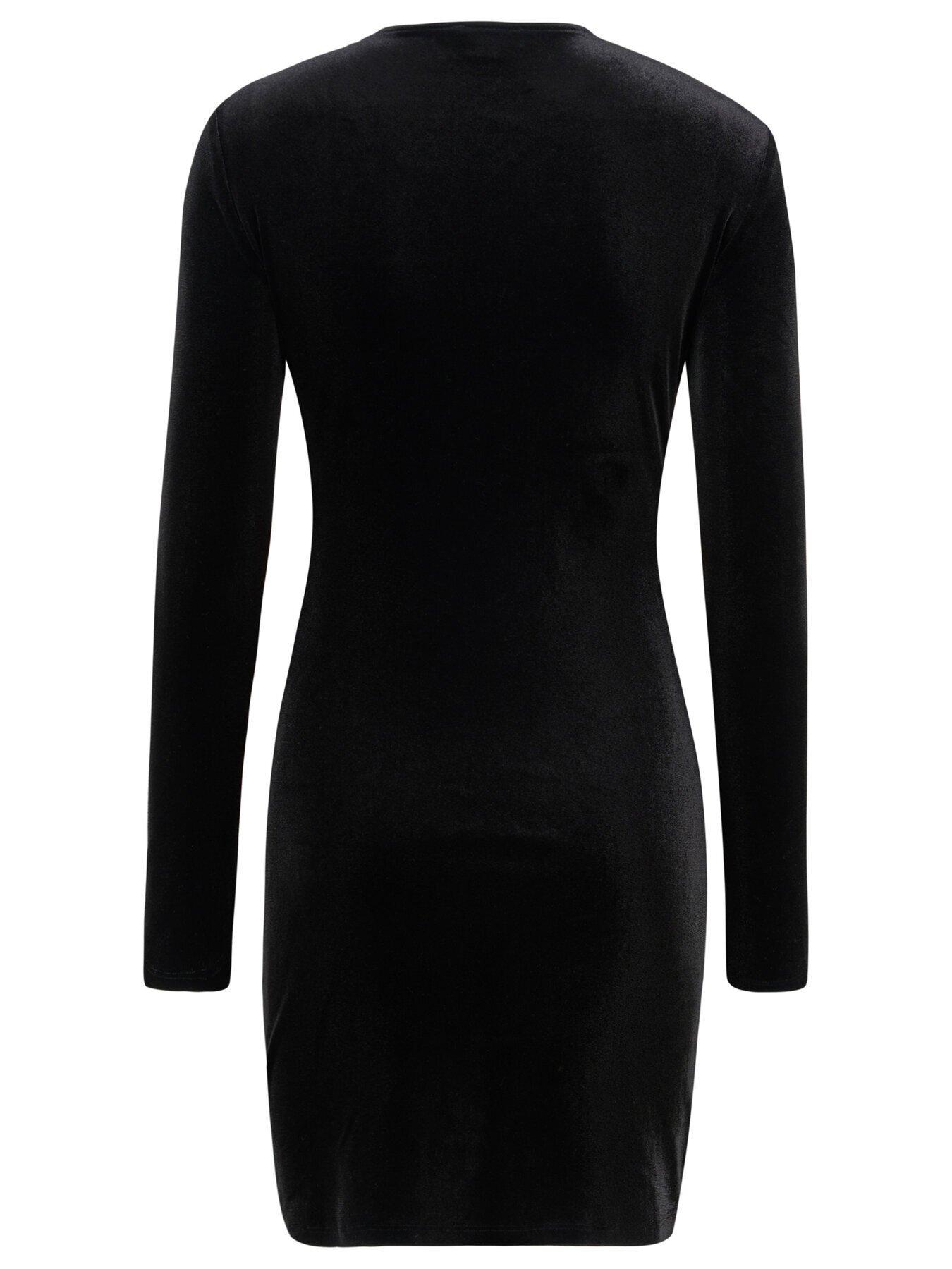 Pour Moi Suki Velvet Wrap Bodycon Dress Black Very