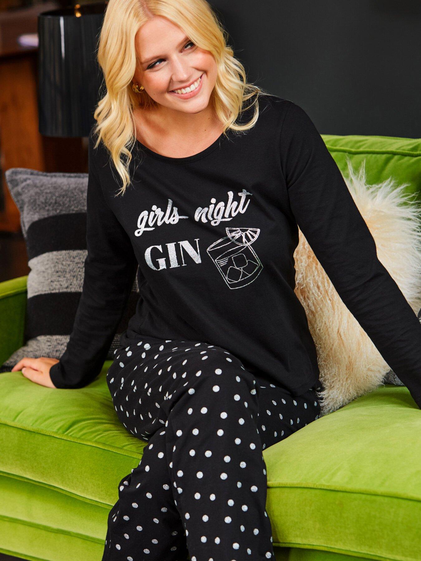 Pour Moi Girls Night Gin Cotton Jersey Pyjama Set