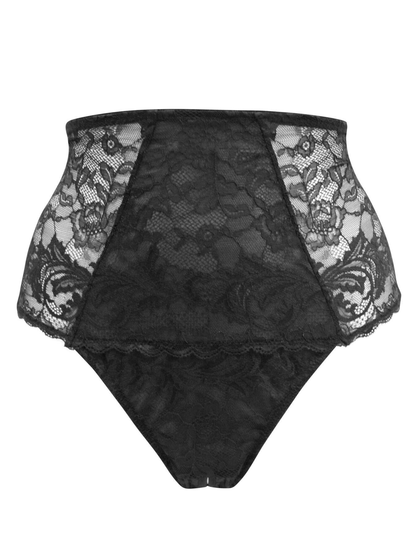 Pour Moi For Your Eyes Only High Waist Crotchless Knicker Black