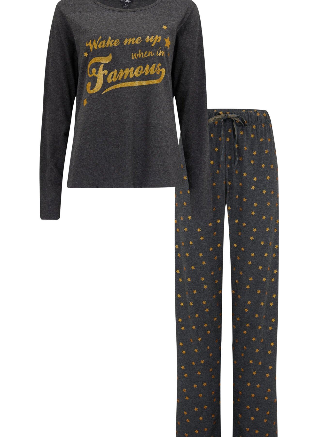Image 3 of 5 of Pour Moi Wake me up when I'm Famous Cotton Jersey Pyjama Set