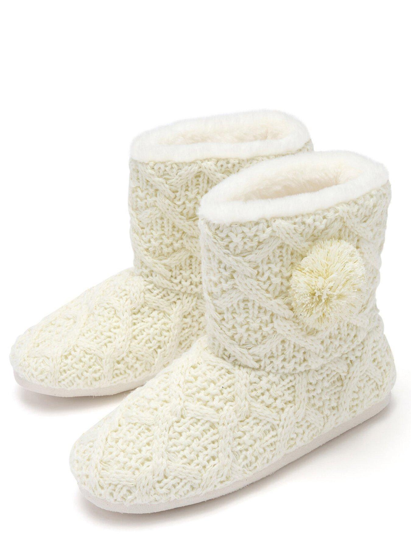 Cable knit hot sale mule slippers