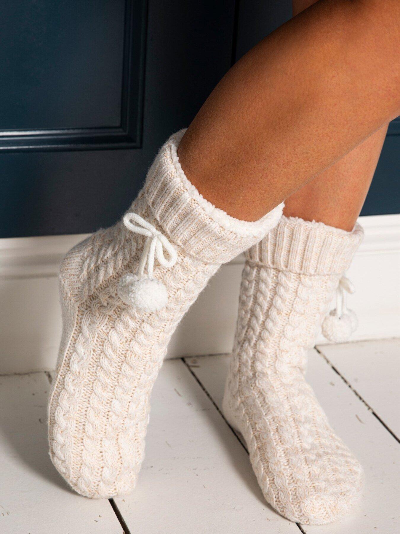 Knitted slipper socks mens hot sale