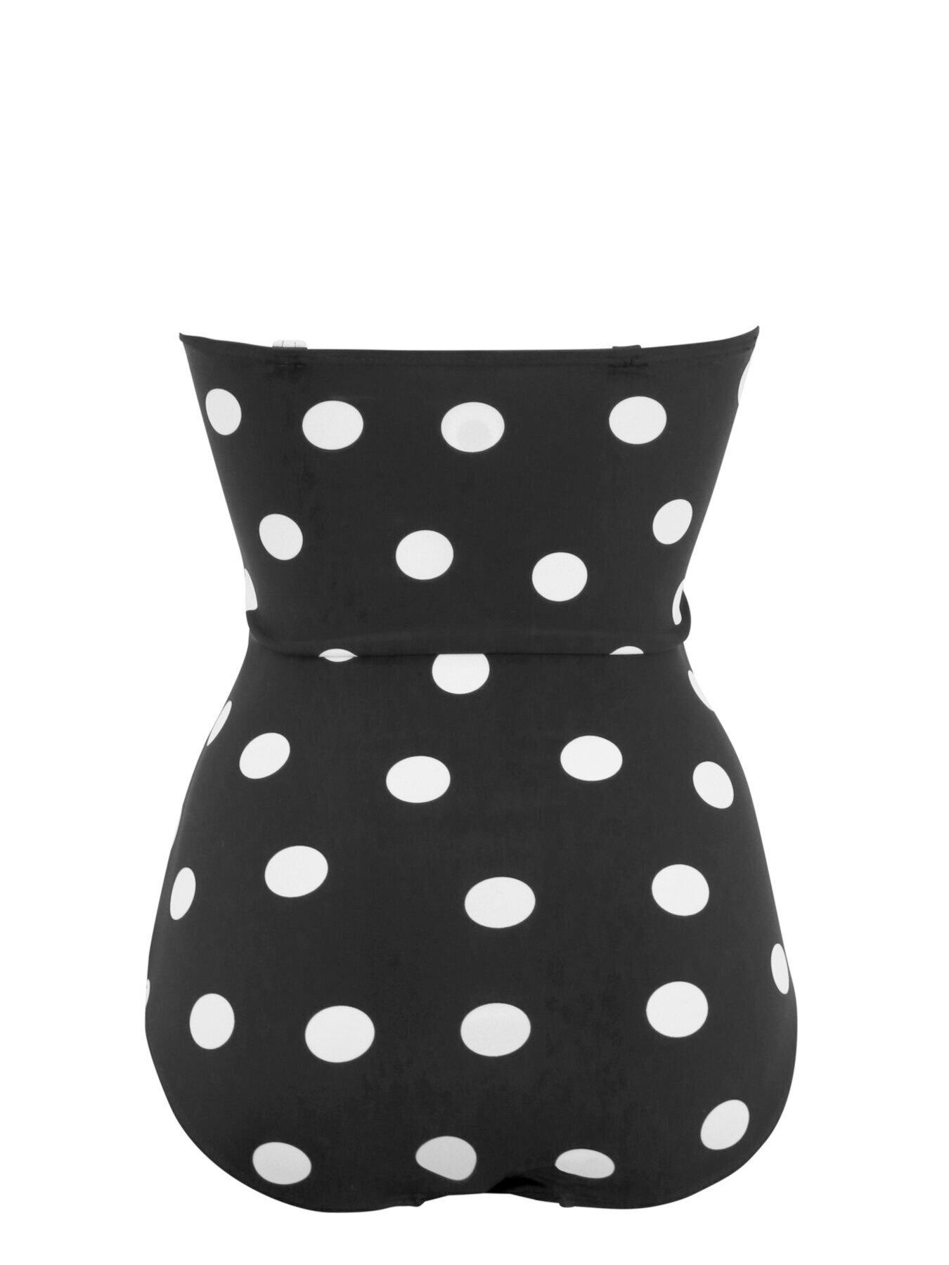 Image 2 of 6 of Pour Moi Santa Monica Strapless Tummy Control Swimsuit - Black/White