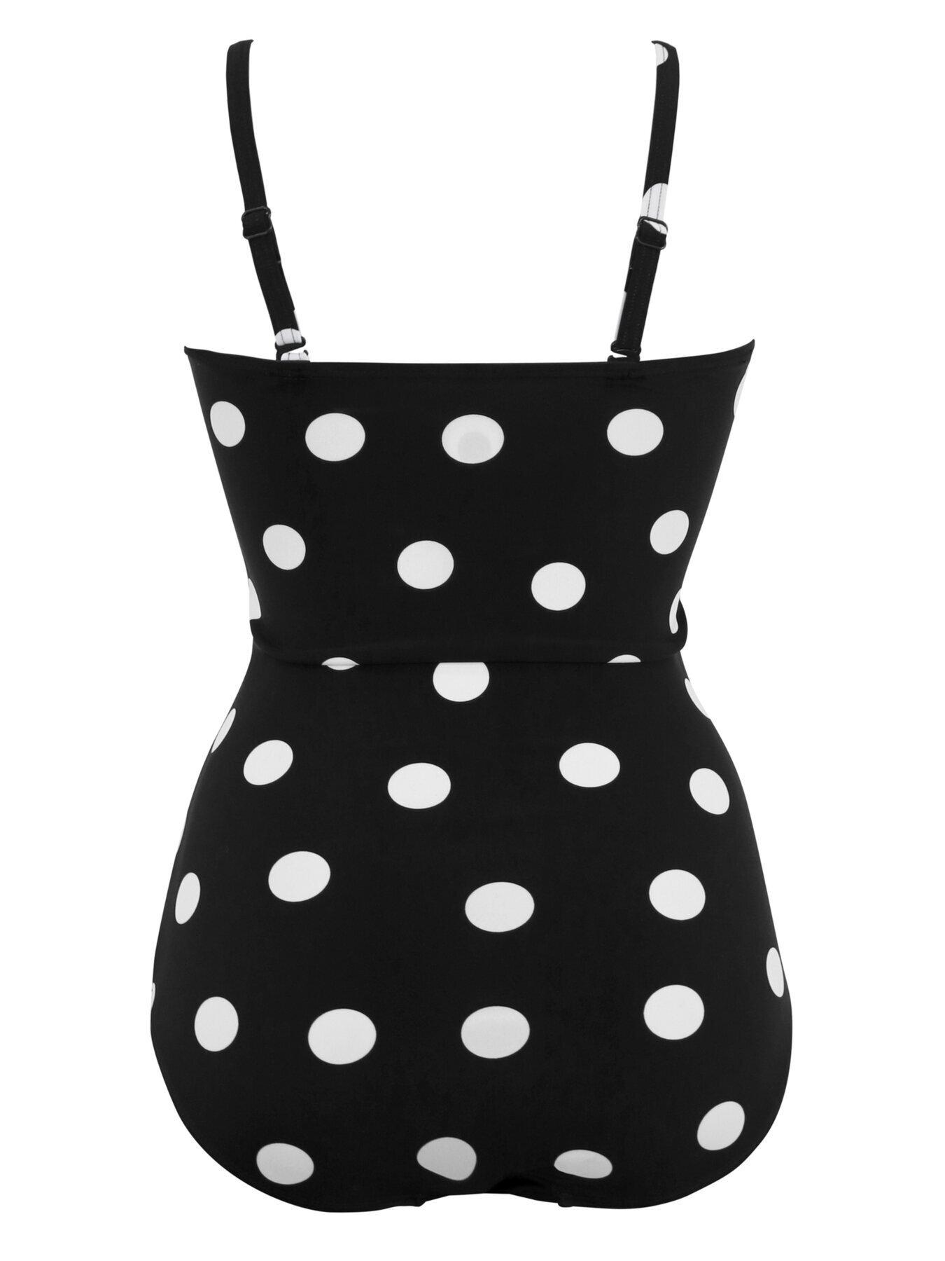Image 5 of 6 of Pour Moi Santa Monica Strapless Tummy Control Swimsuit - Black/White