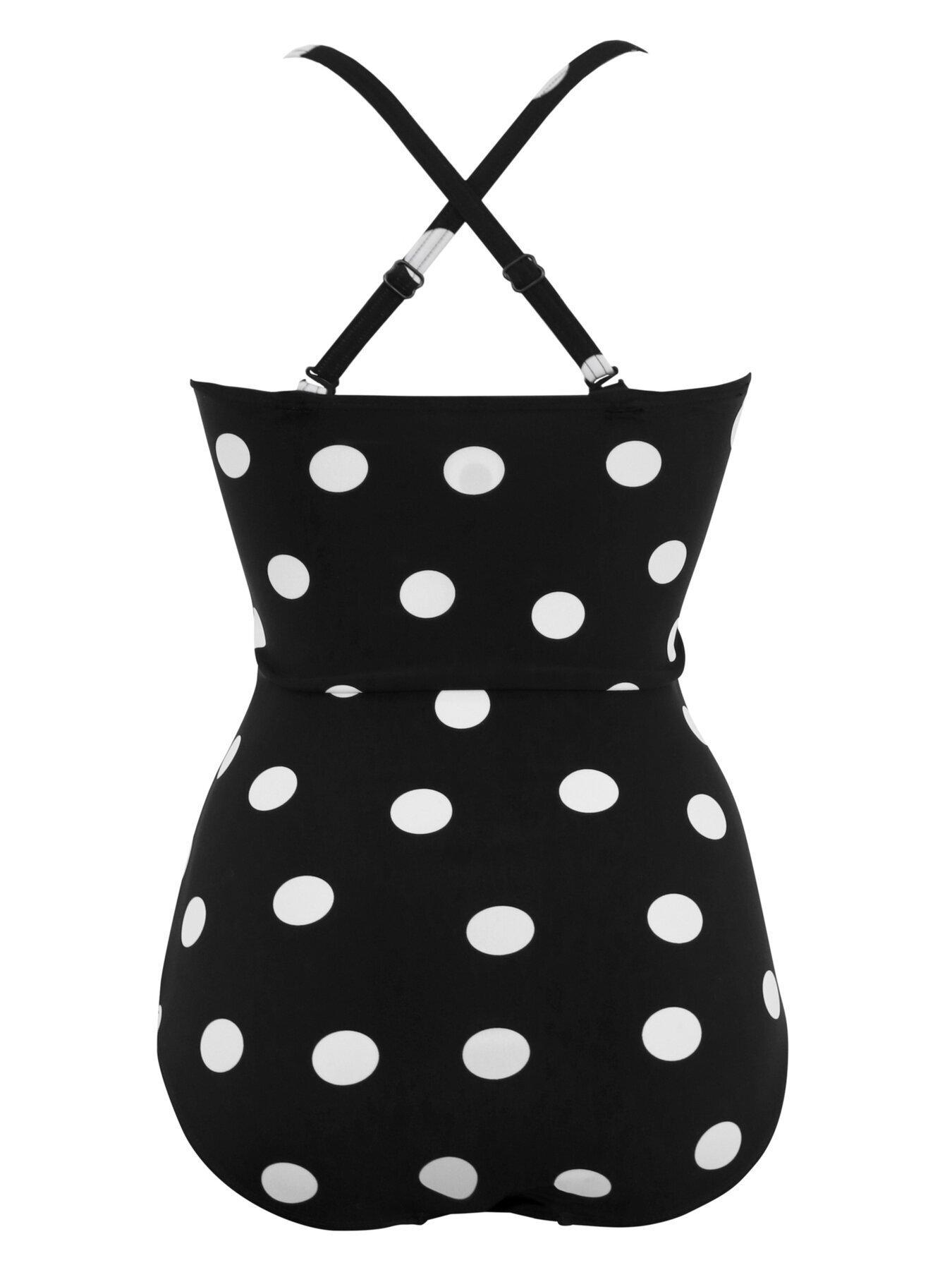 Image 6 of 6 of Pour Moi Santa Monica Strapless Tummy Control Swimsuit - Black/White