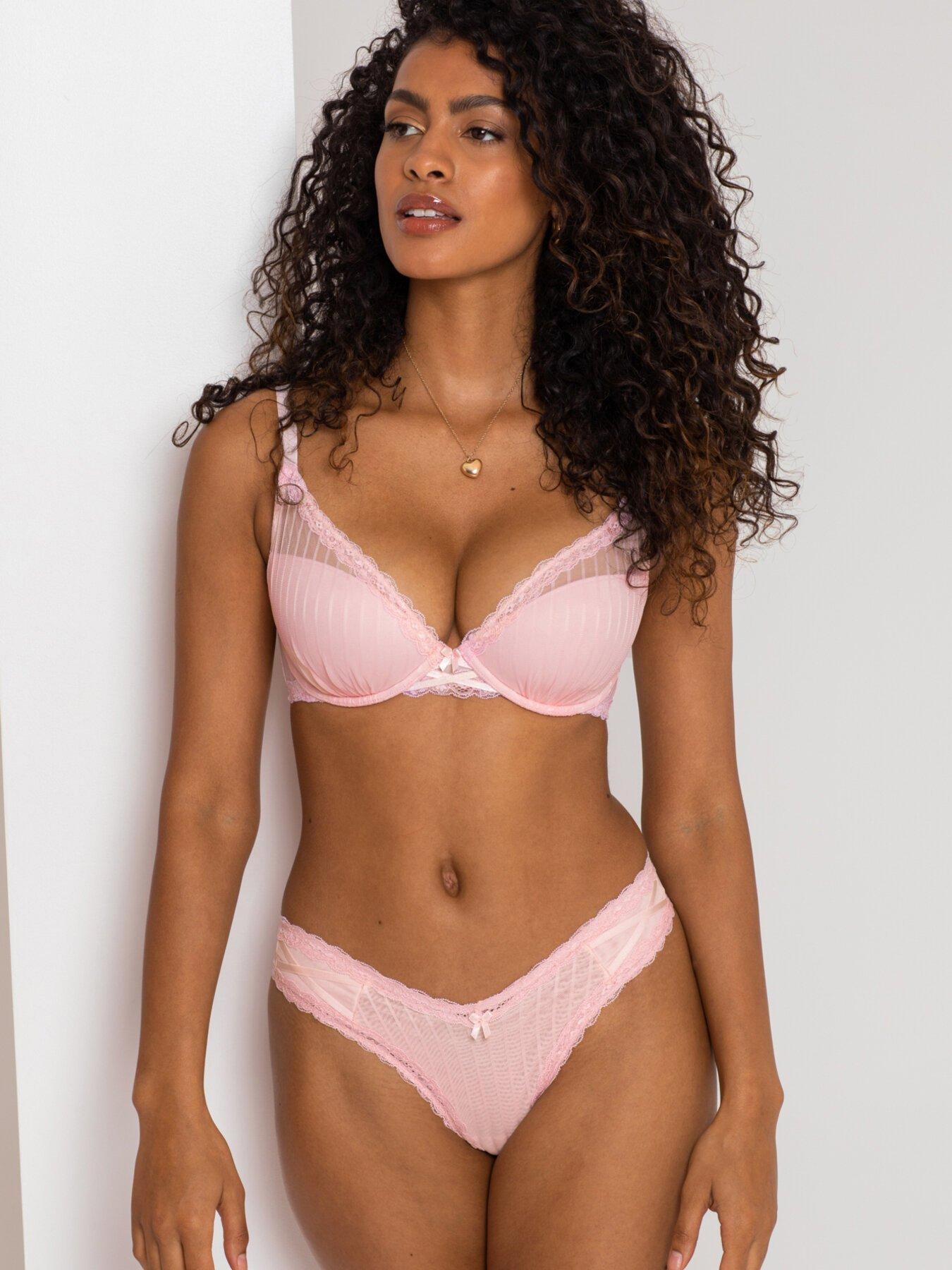 Buy Pour Moi Pink Luxe Linear V Shaped Brazilian Knicker from Next USA