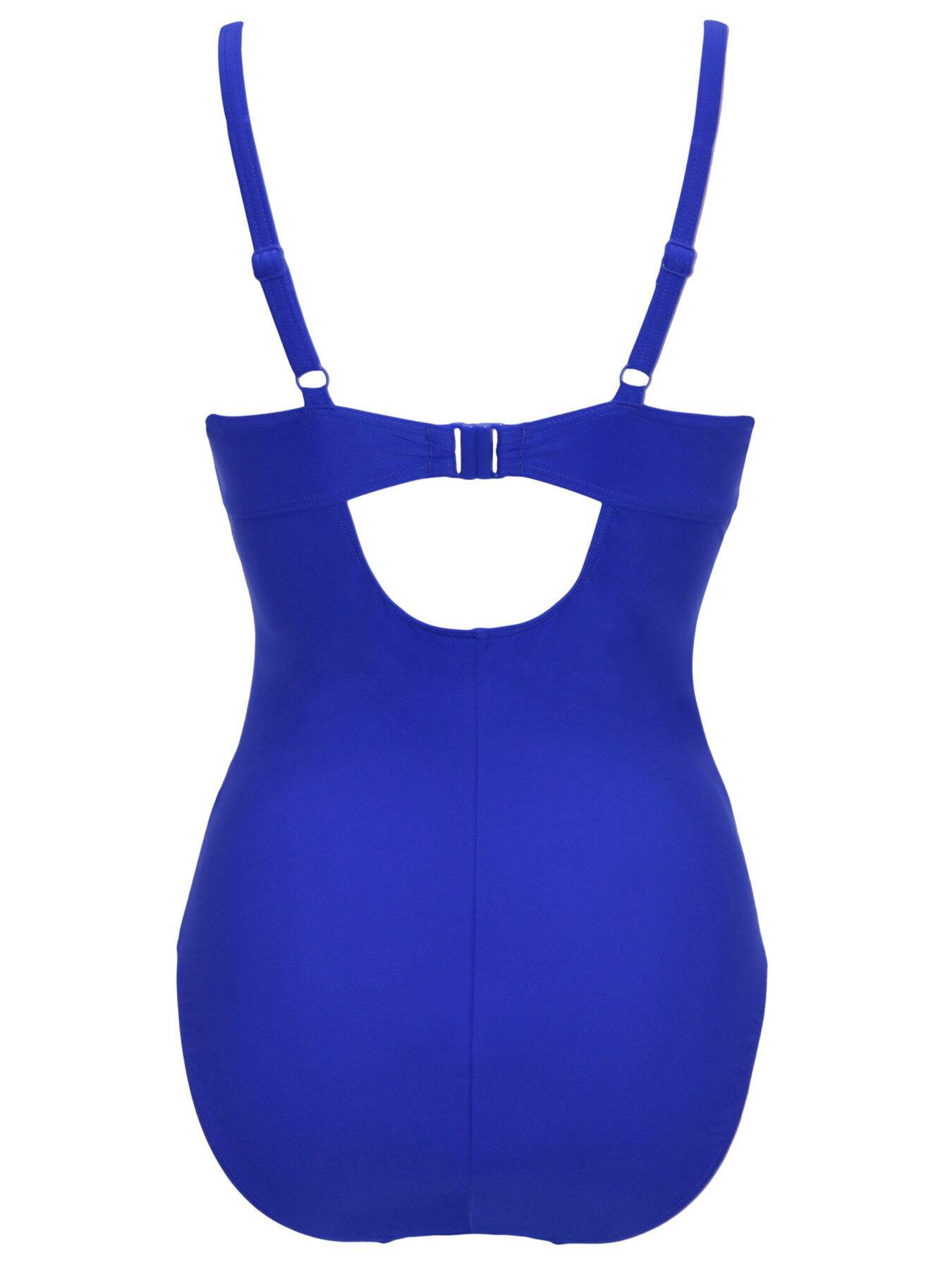 Image 5 of 5 of Pour Moi Lightly Padded Underwired Twist Front Tummy Control Swimsuit - Blue