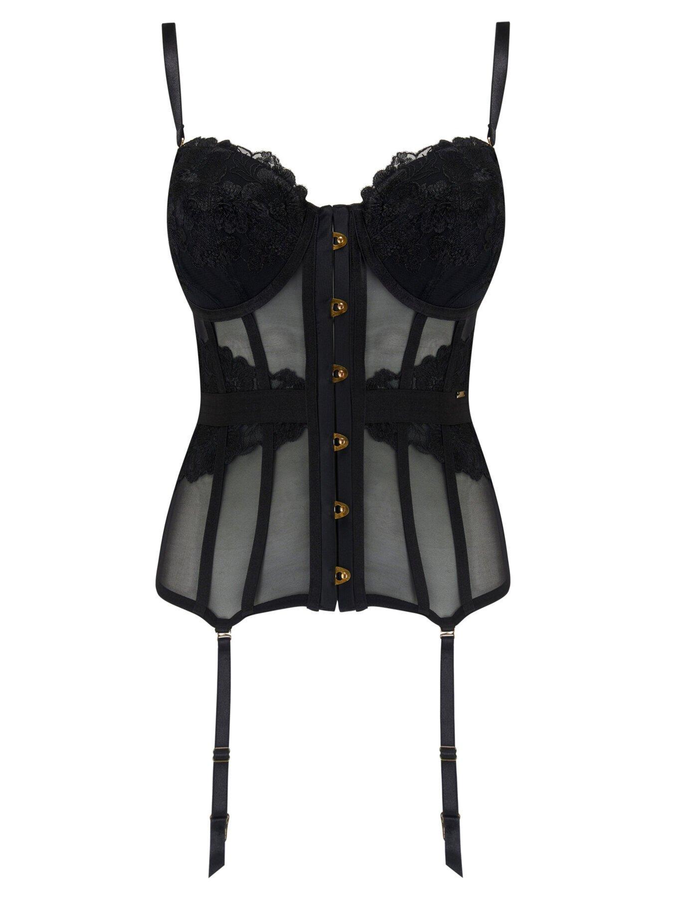 Pour Moi India Bold Embroidery Basque - Black