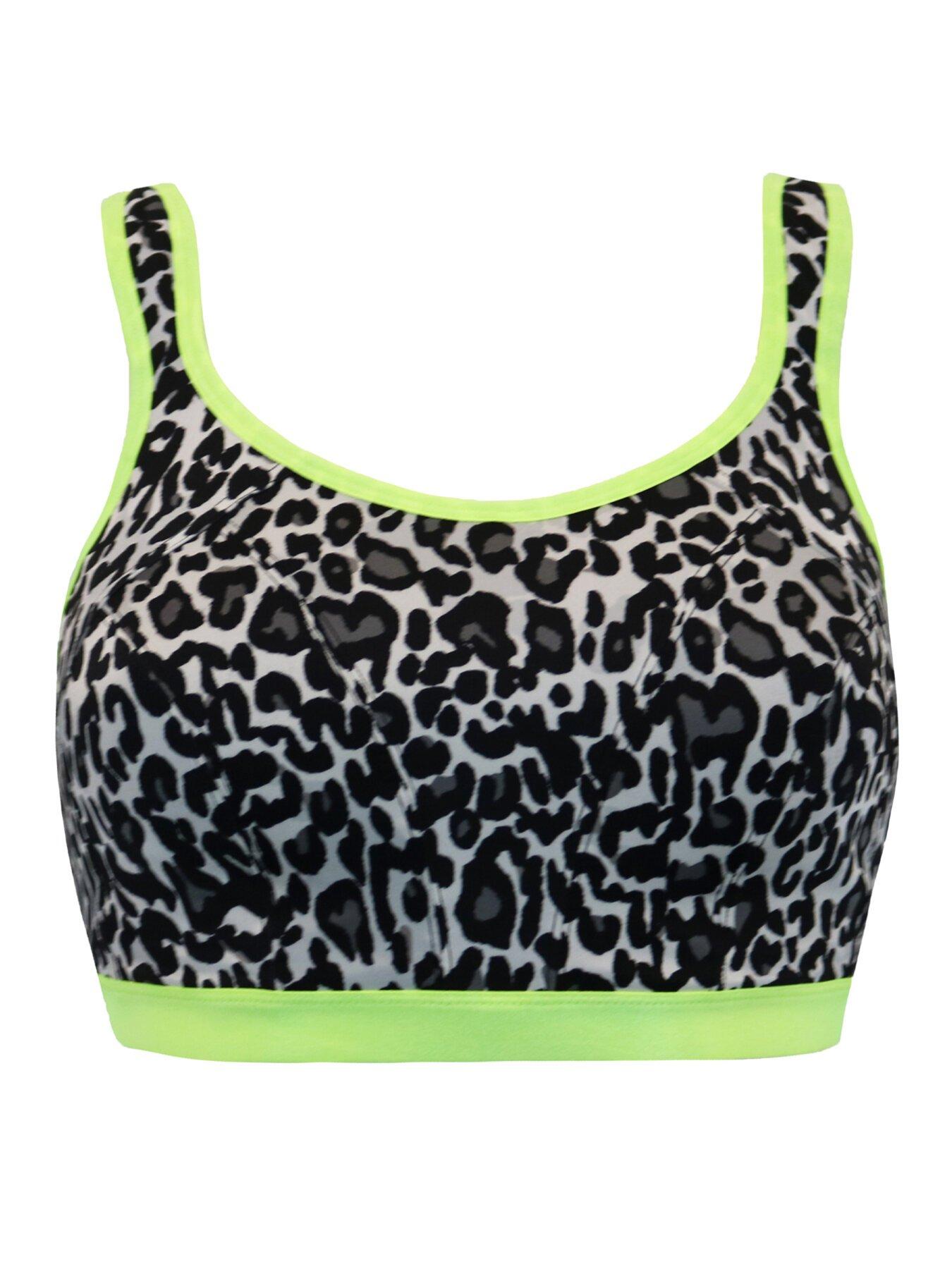 HIIT crop sports bra with cut out in holographic print