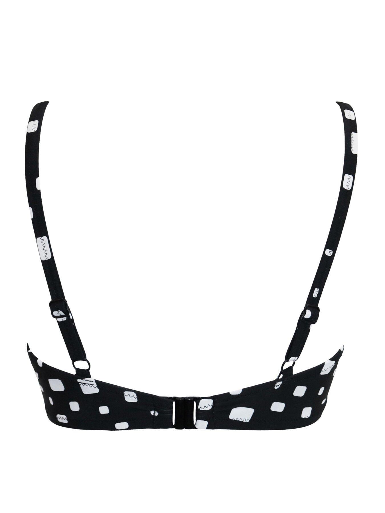 Image 5 of 5 of Pour Moi Cascade Underwired Lightly Padded Frill Top - Black/White