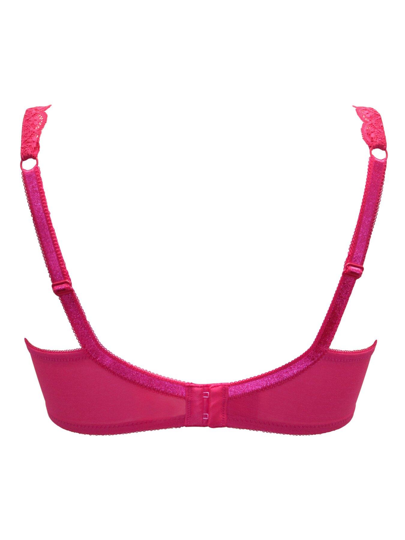 Pour Moi Rebel Padded Plunge Bra - Bright Pink | Very.co.uk