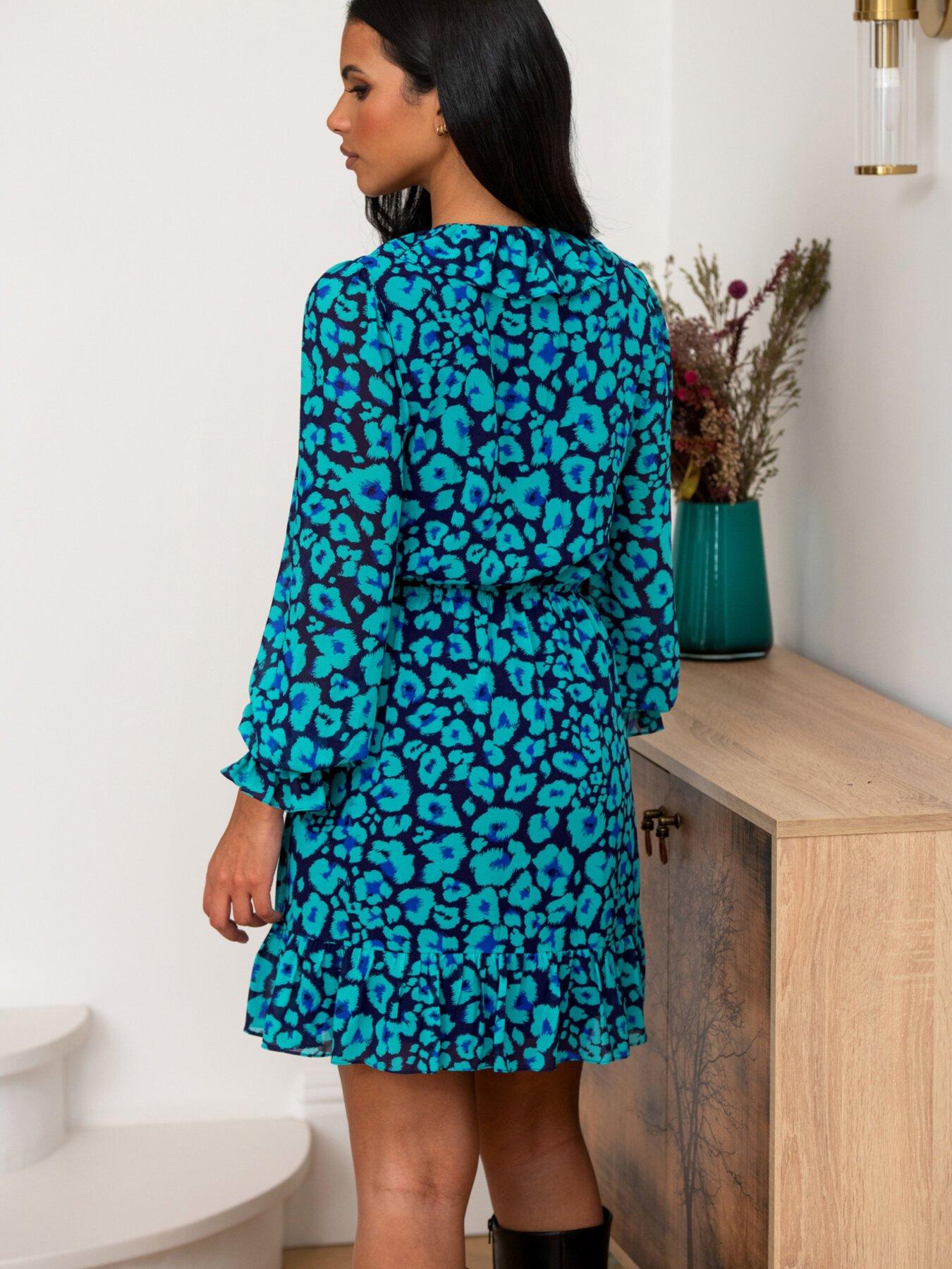 Image 2 of 6 of Pour Moi Nico Frill Detail Chiffon Dress