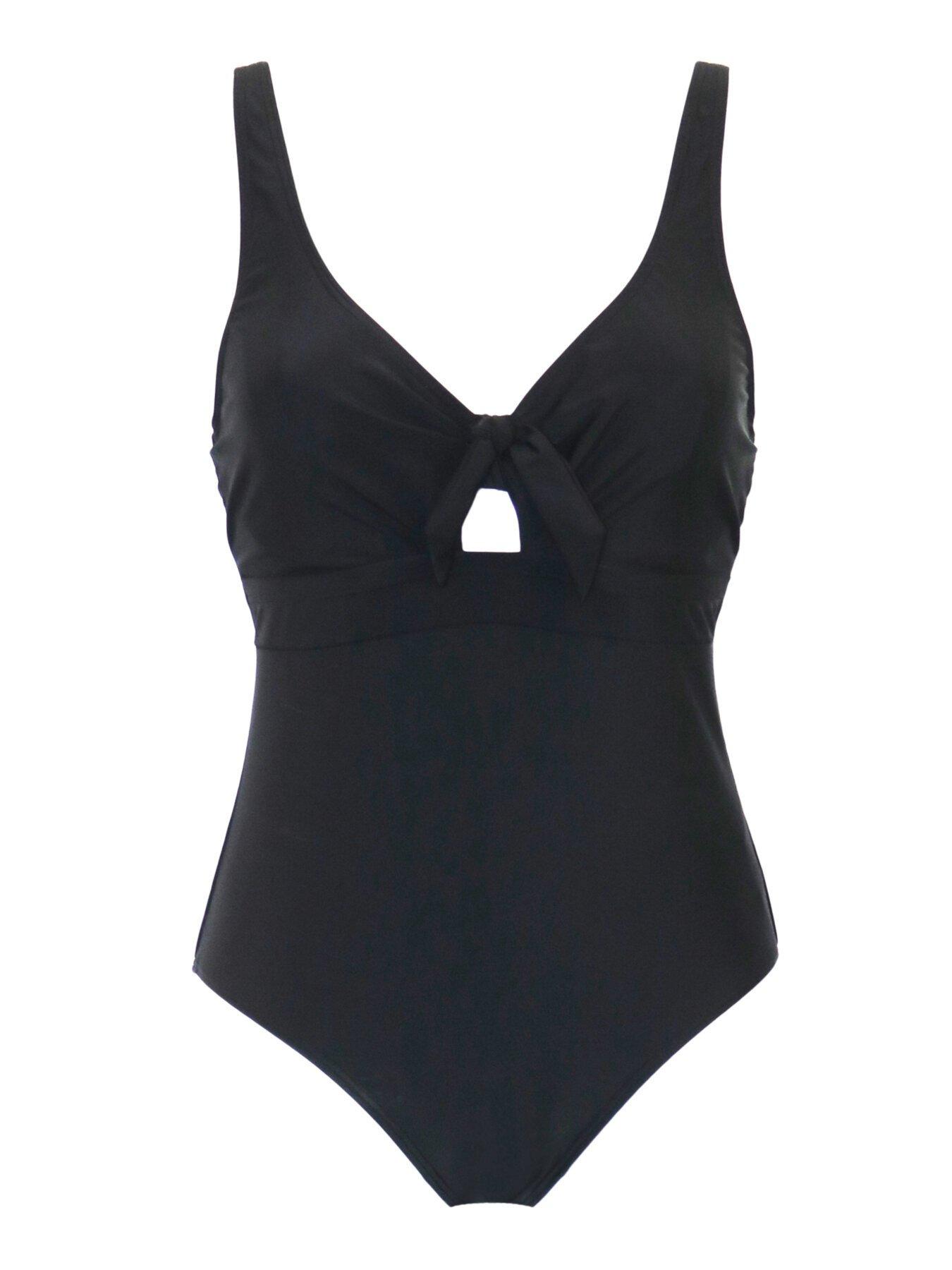 Pour Moi St Barts Push-Up Boost Padded Underwired Tummy Control Swimsuit -  Black