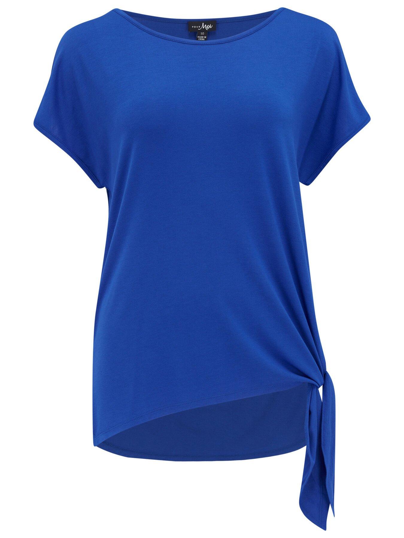 Pour Moi Energy Tie Side Short Sleeve Yoga Top - Blue