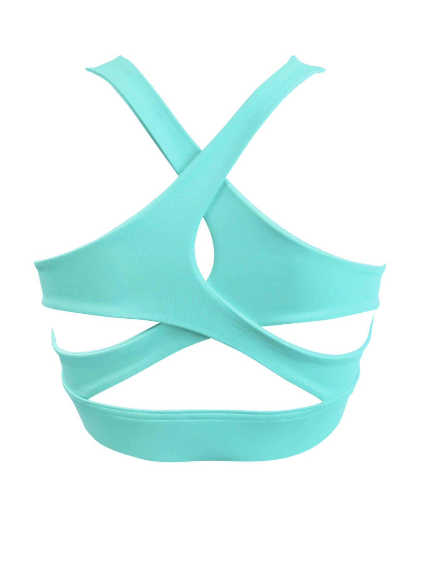 Image 4 of 4 of Pour Moi Energy Mesh Insert Crop Top - Aqua