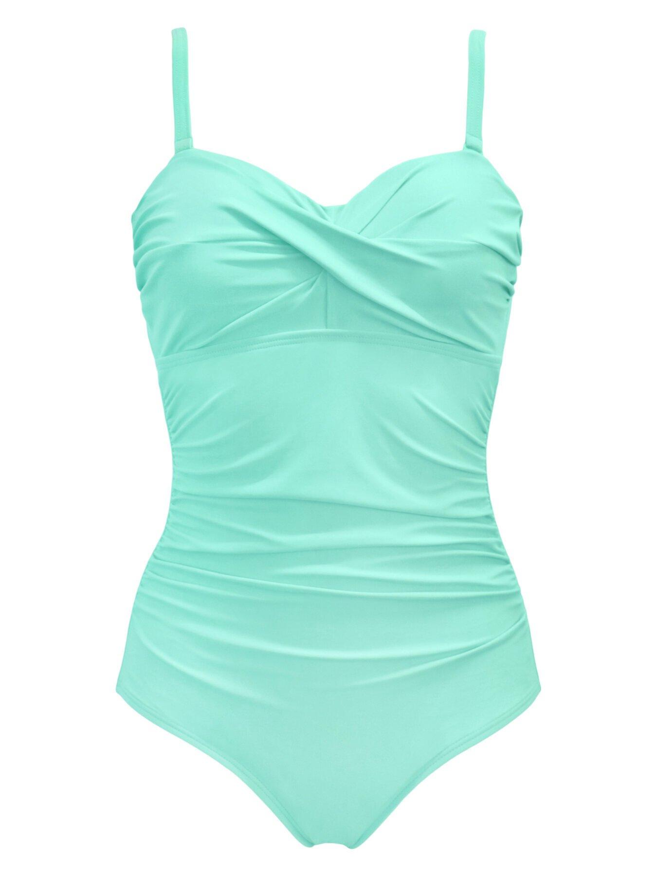 Image 3 of 4 of Pour Moi Santa Monica Strapless Tummy Control Swimsuit - Light Blue