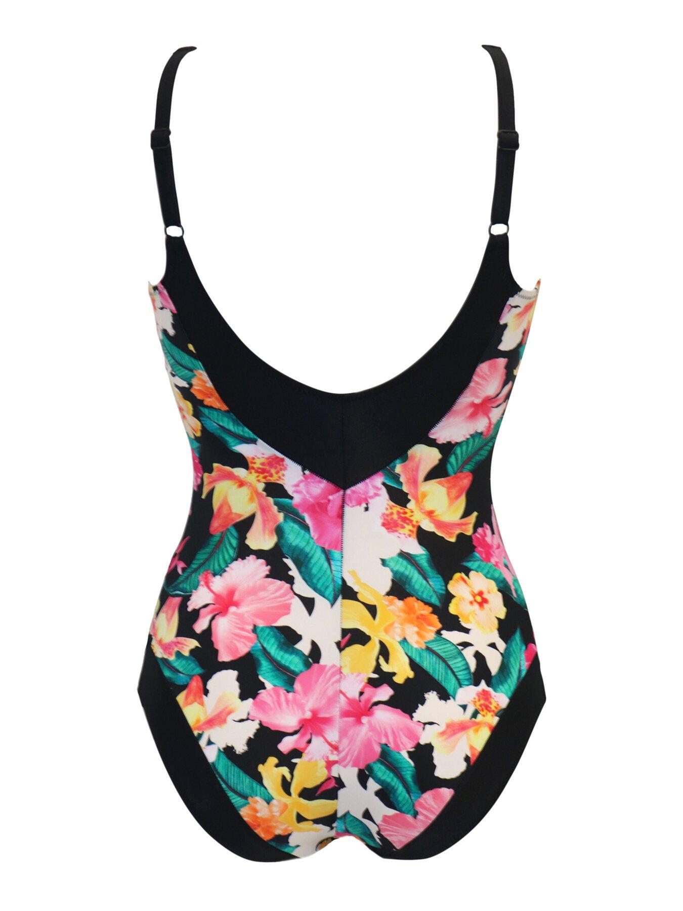 Image 4 of 4 of Pour Moi Contour Tummy Control Swimsuit - Black/Multi