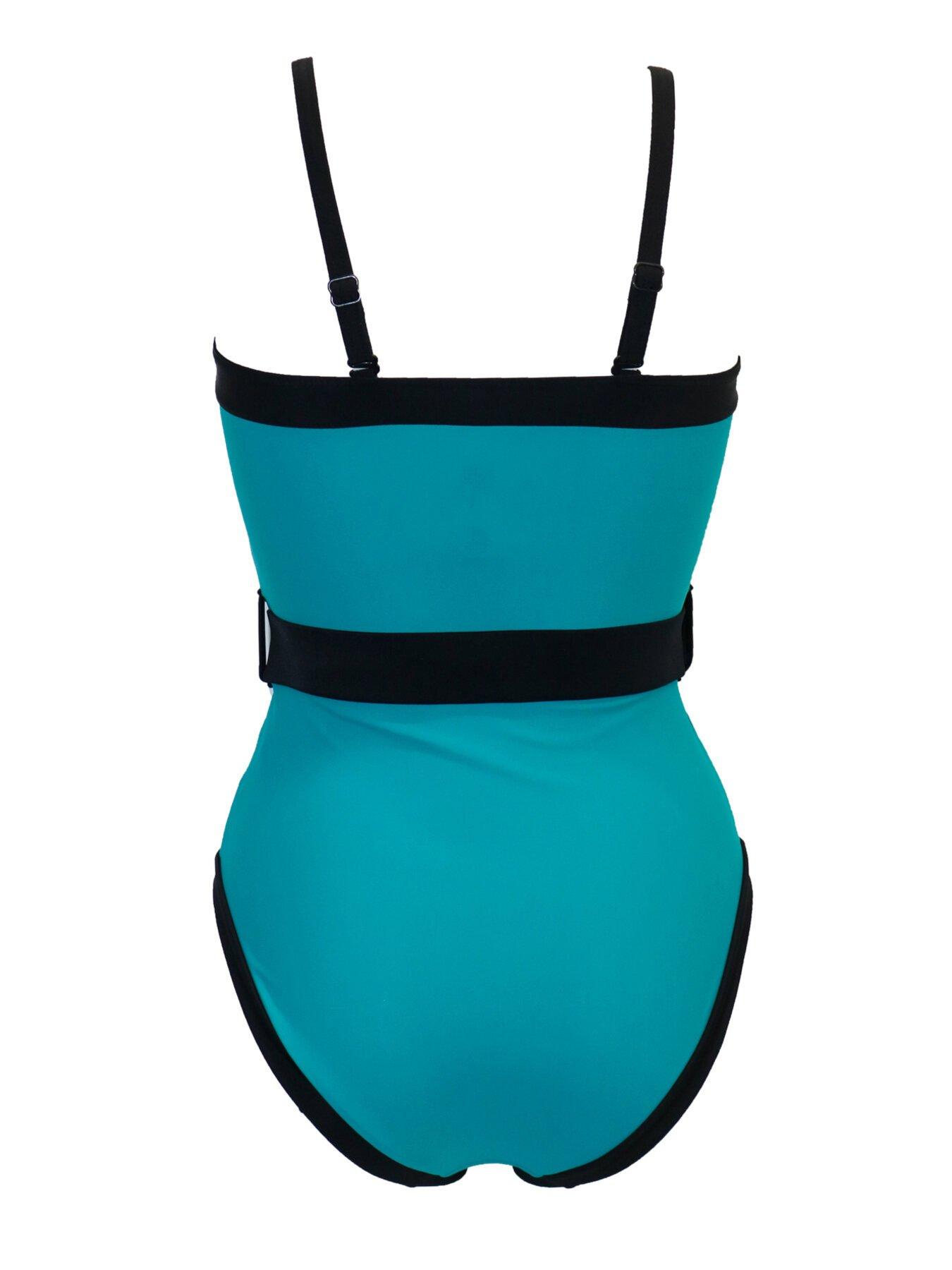 Image 4 of 4 of Pour Moi Removable Straps Belted Tummy Control Swimsuit - Multi