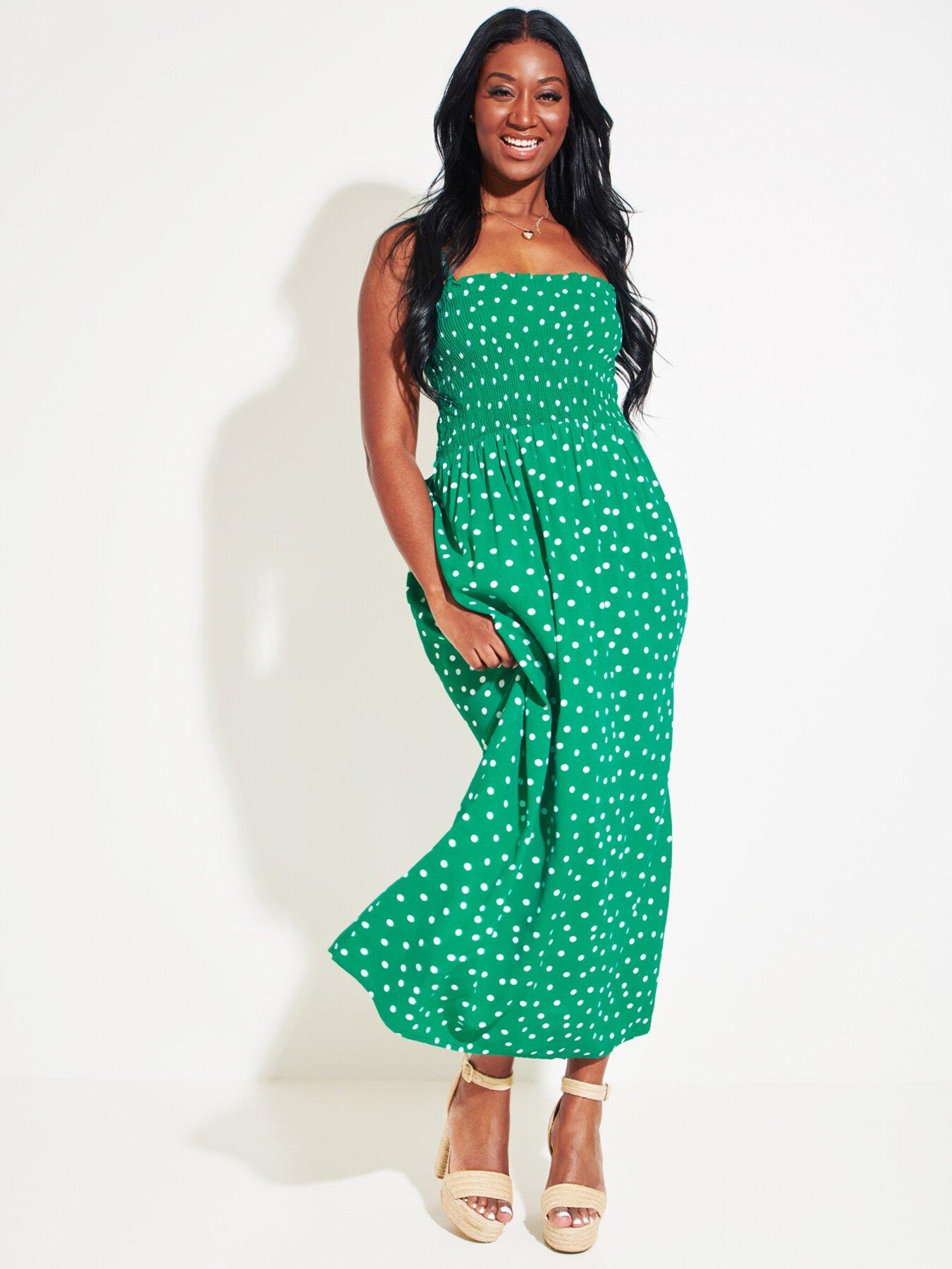 Maxi dress outlet with polka dots