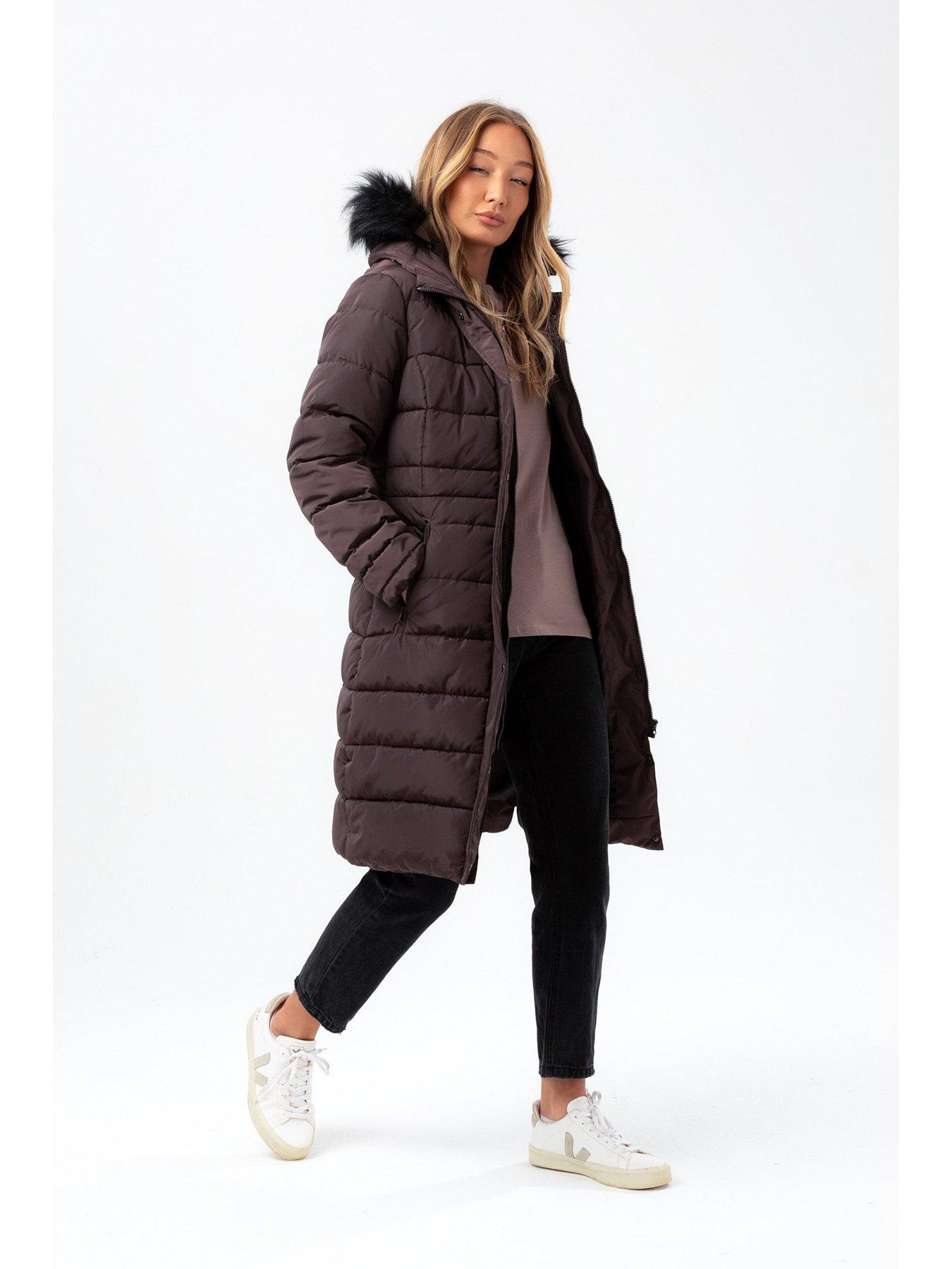 Hype Womens/Ladies Longline Padded Jacket (0 US) (Navy) 