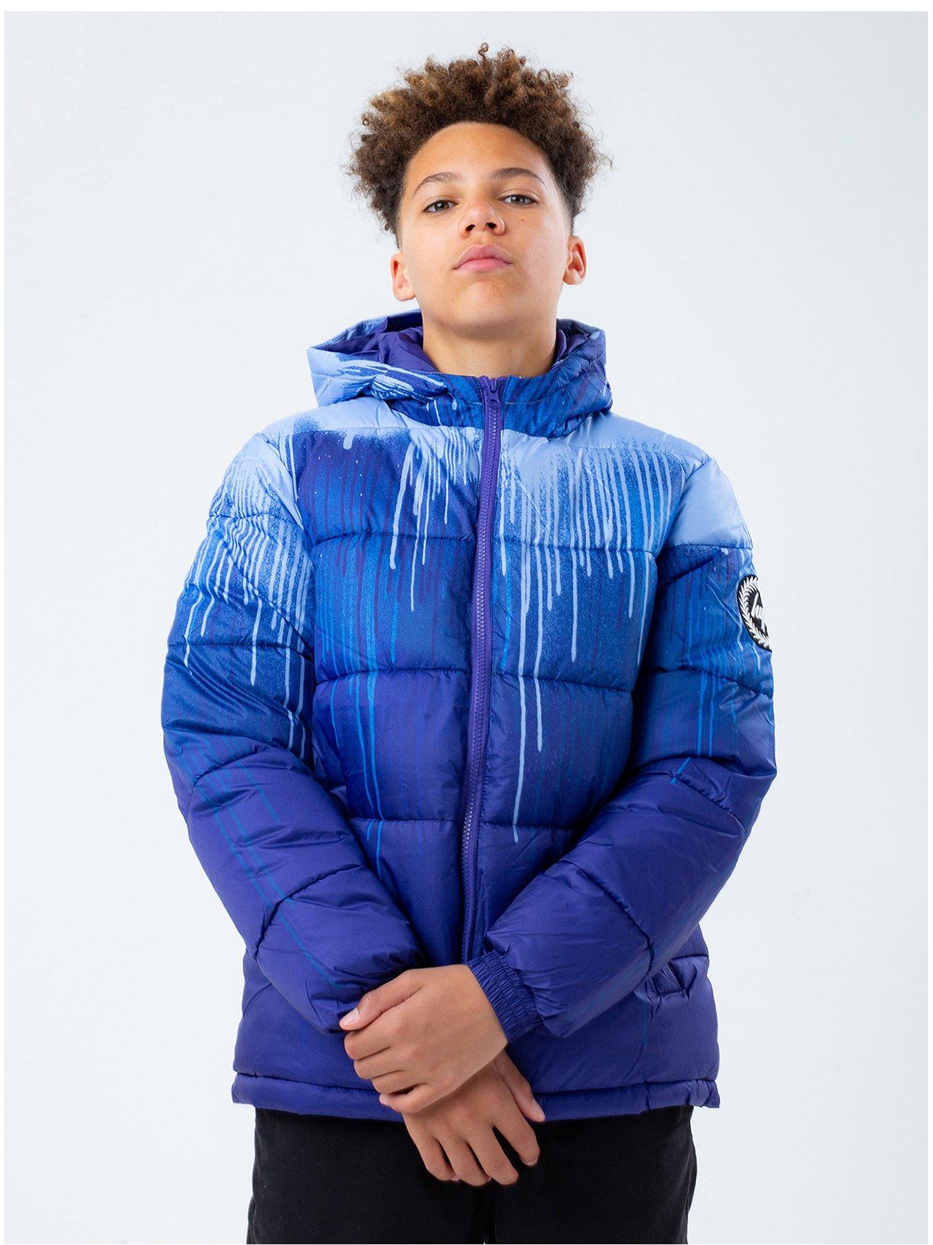 Hype Drips Boys Puffer Jacket - Blue | very.co.uk