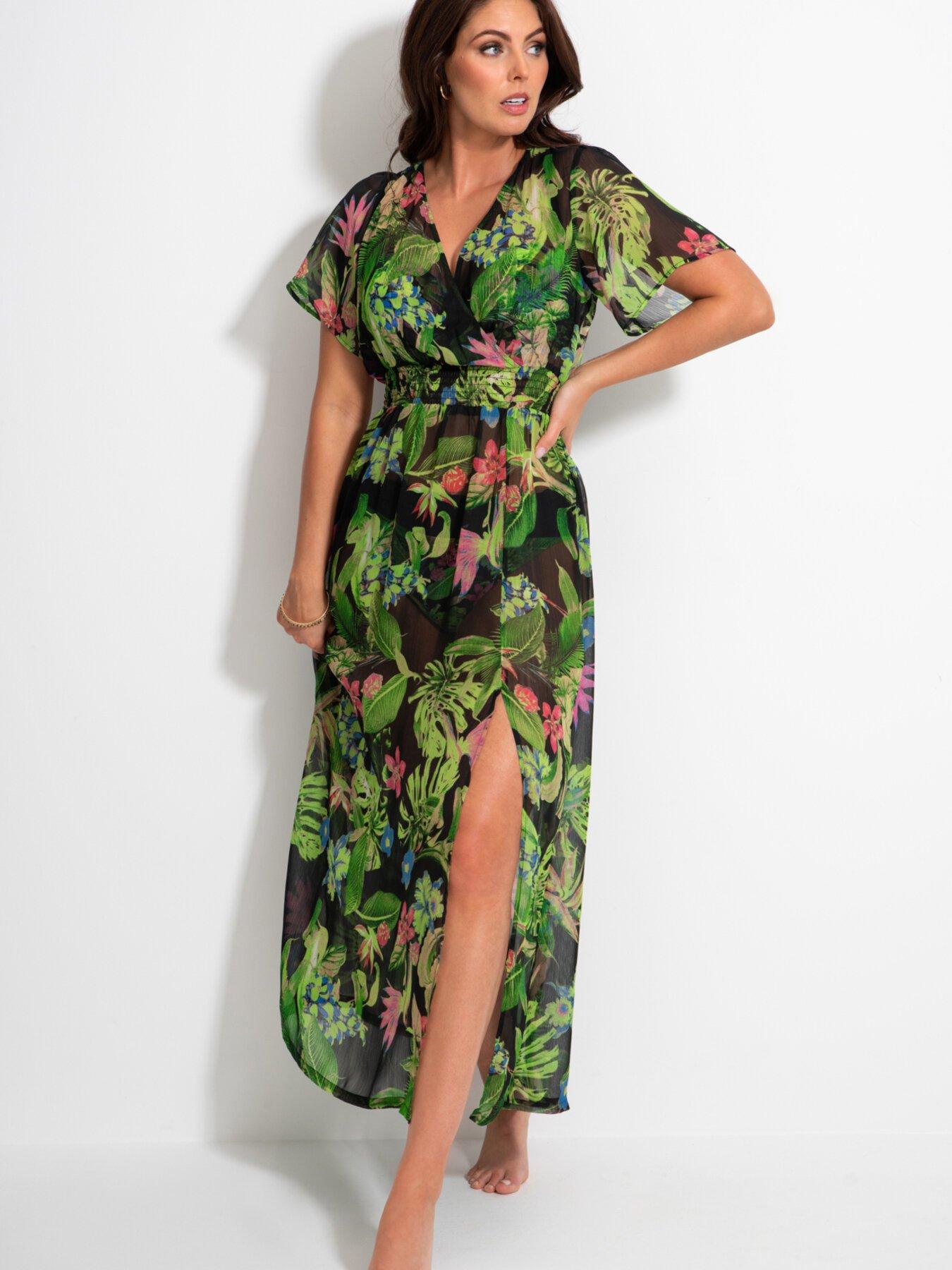 Maxi wrap dress outlet with short sleeves