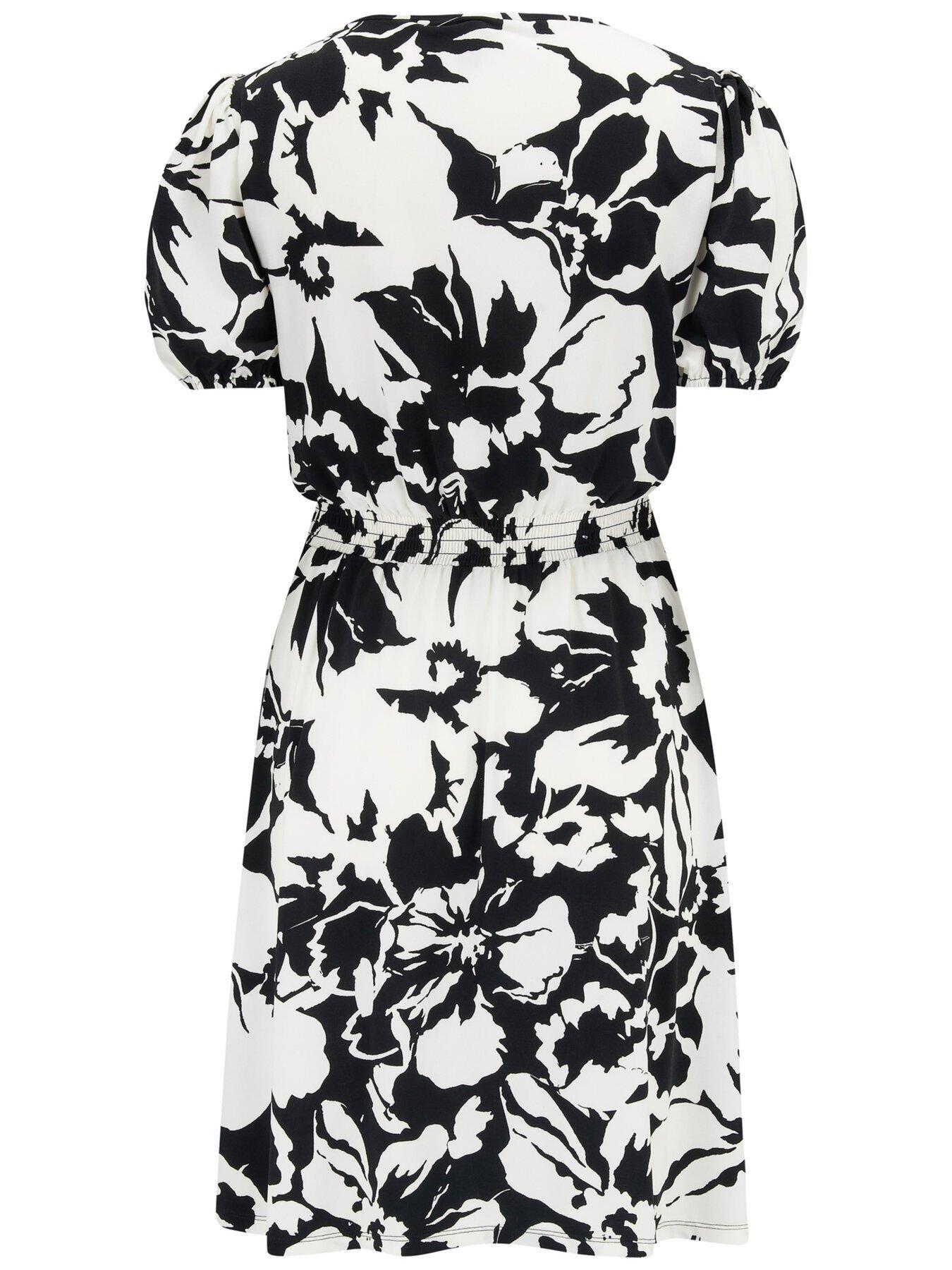 Image 4 of 4 of Pour Moi Evangeline Gathered Neckline Slinky Jersey Dress - Dark Floral