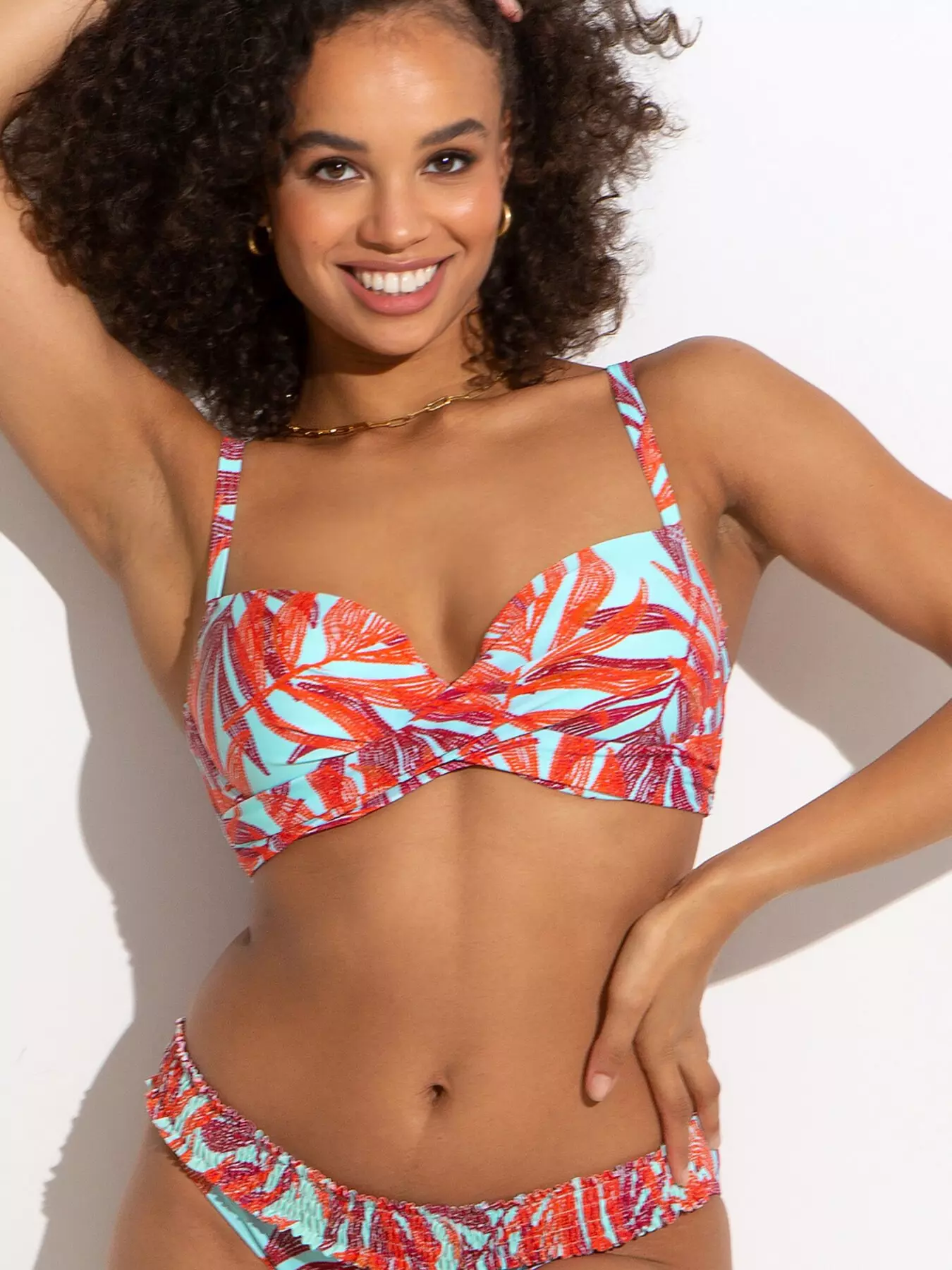 Freya Coral Bay Swimwear Top Bikini Underwire Bandeau Convertible