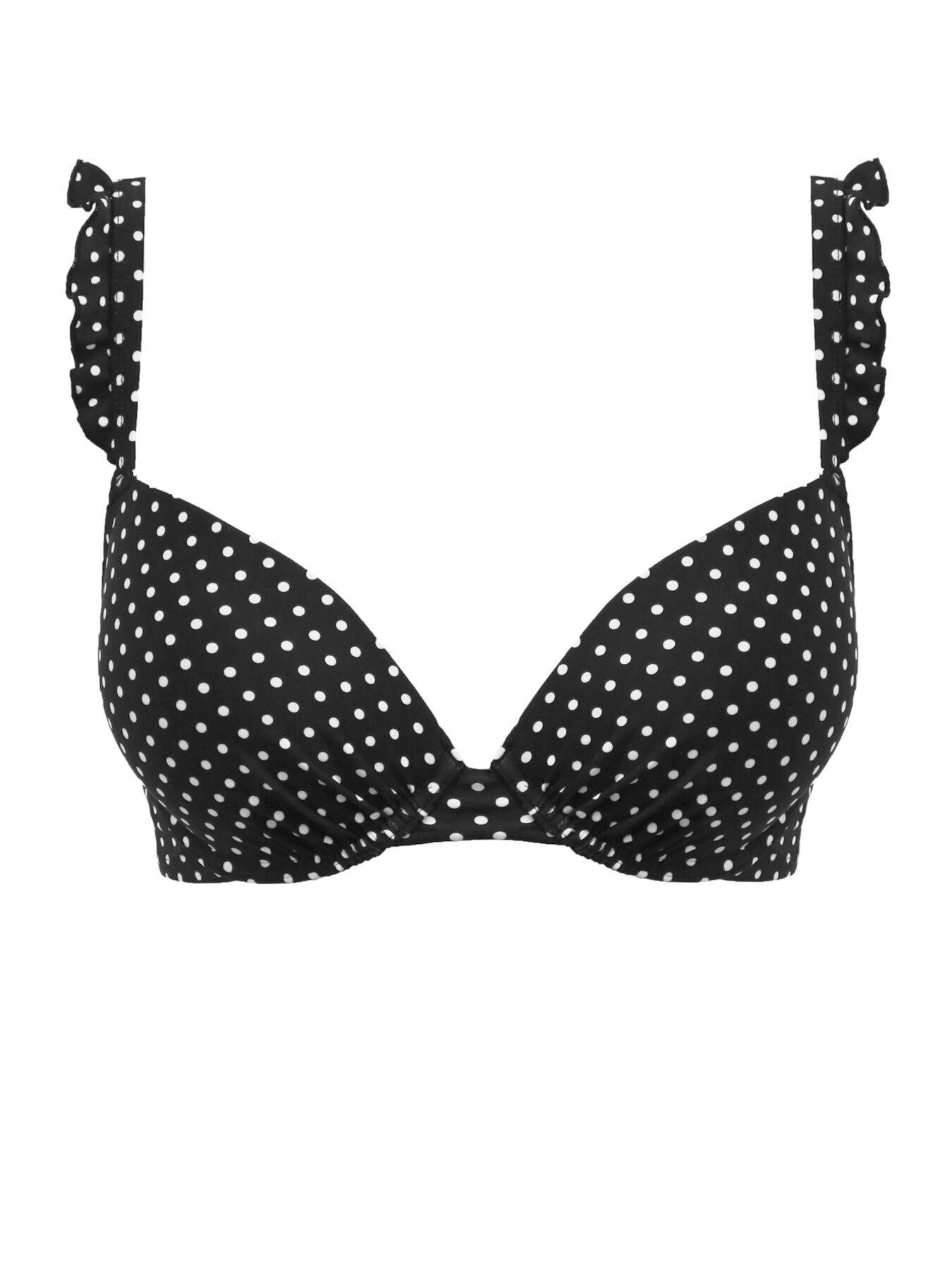 Var black Push-up bra with polka dot pattern - Buy Online