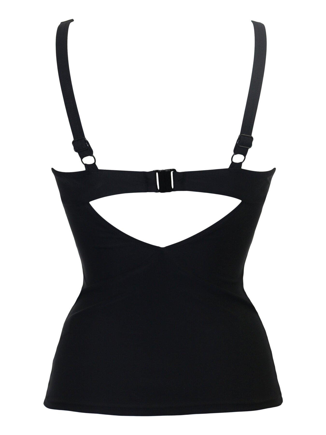 Image 4 of 4 of Pour Moi Space Twist Front Non-Wired Tankini - Black