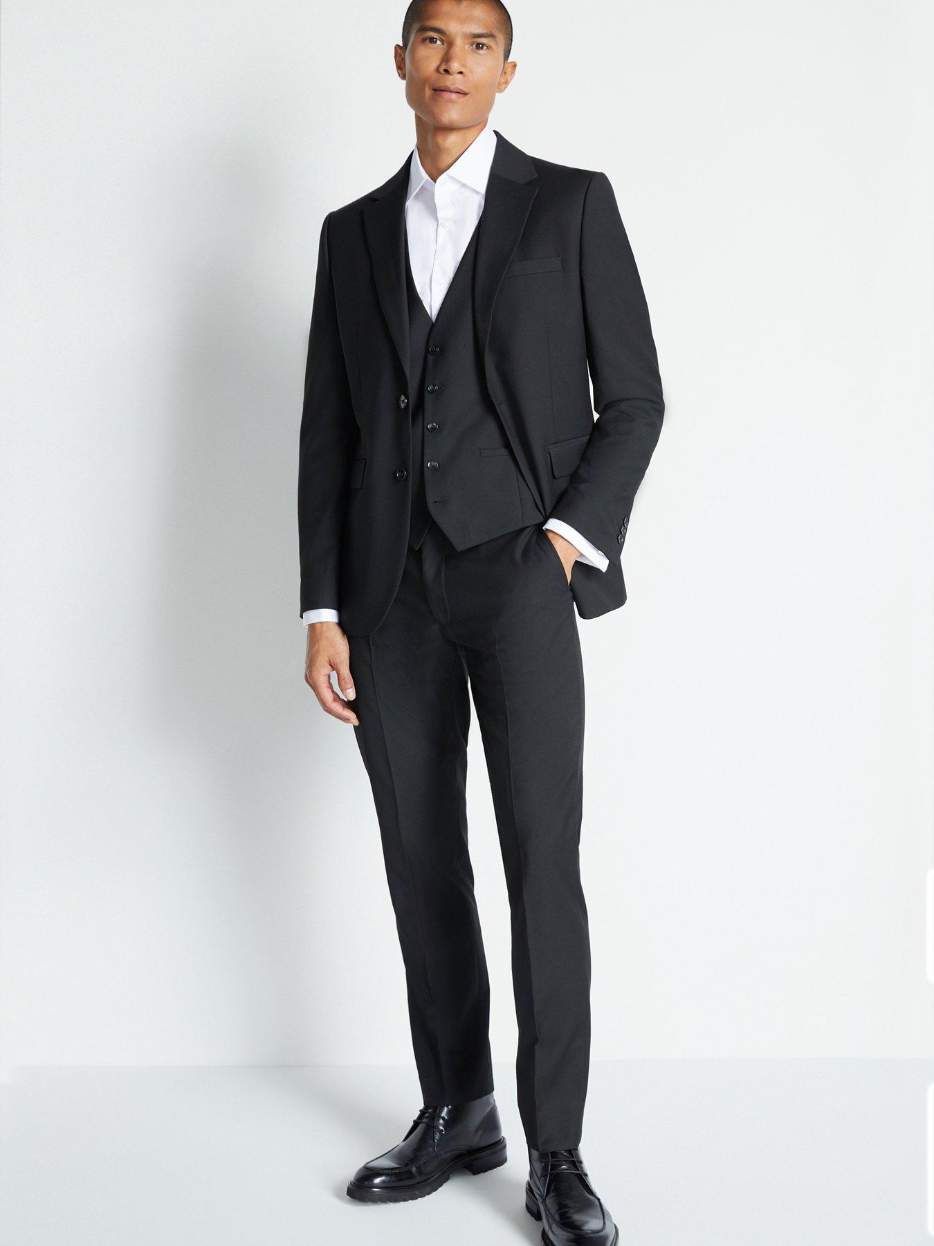 Mens slim fit hot sale stretch suits