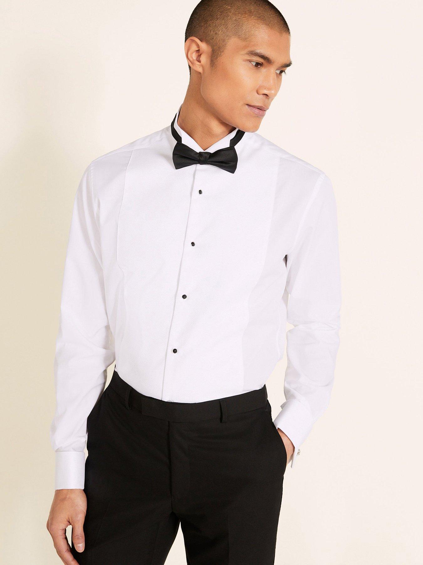 Buy BOSS Super-Flex Shirt with Cut-Away Collar, White Color Men