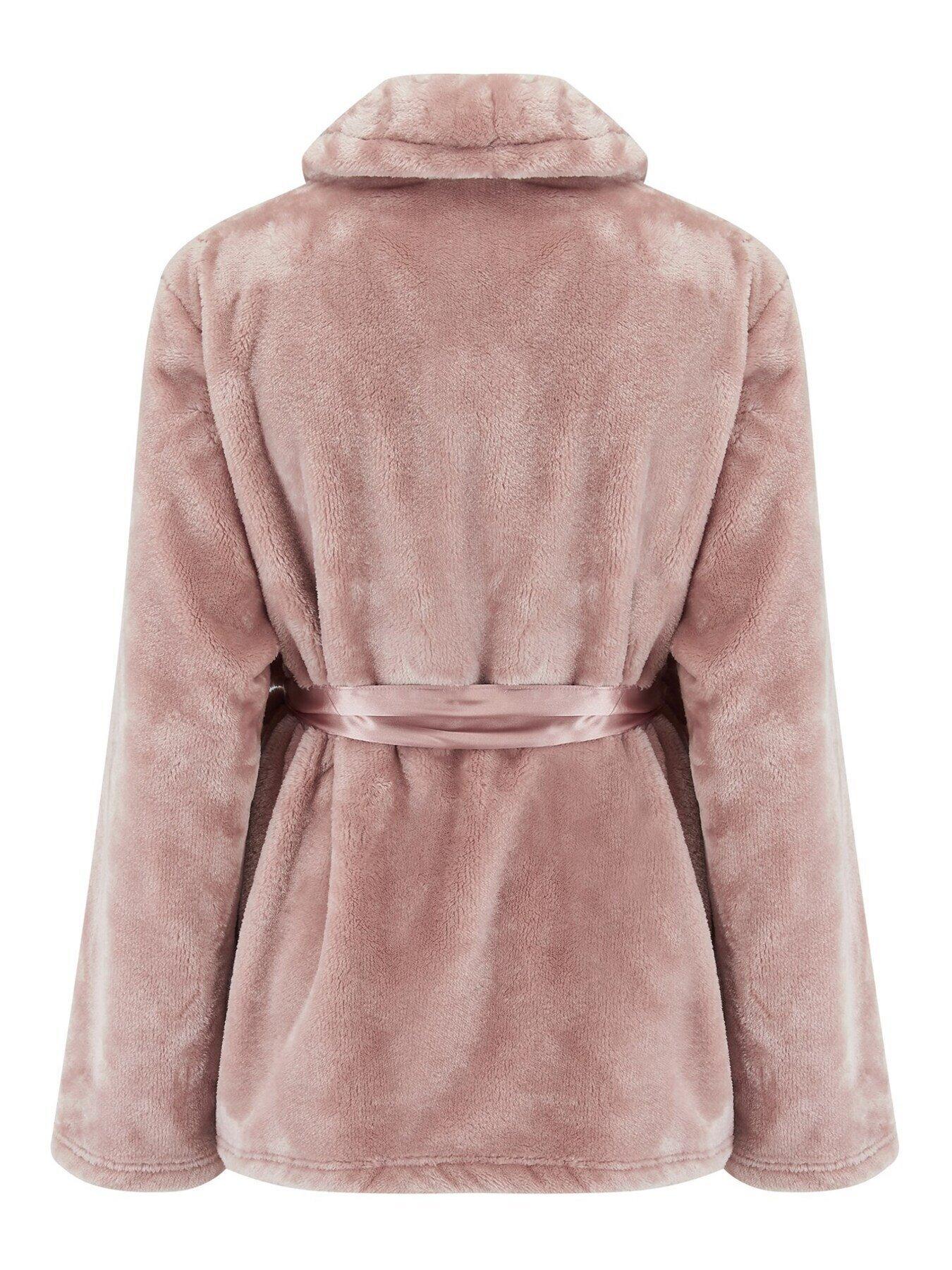 Pour Moi Satin Trim Dressing Gown Jacket Light Brown Very