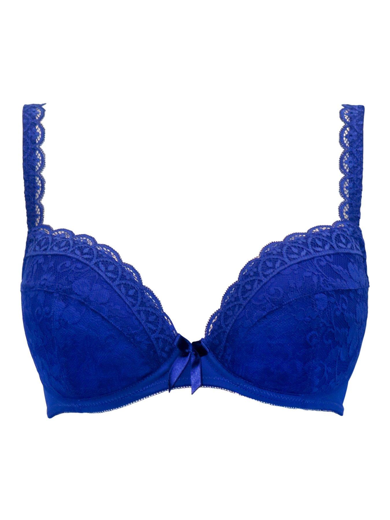 victoria secret royal blue laced back push up bra [34a], Women's Fashion,  New Undergarments & Loungewear on Carousell
