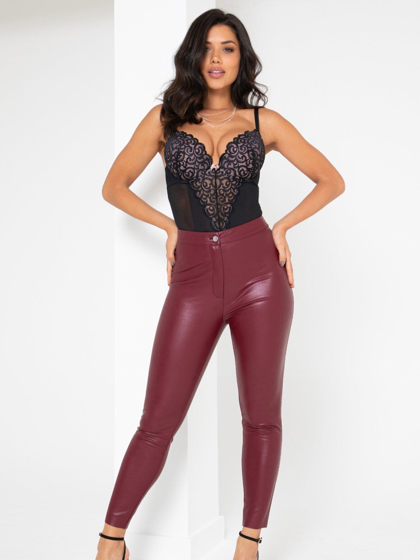 Stretch faux best sale leather pants