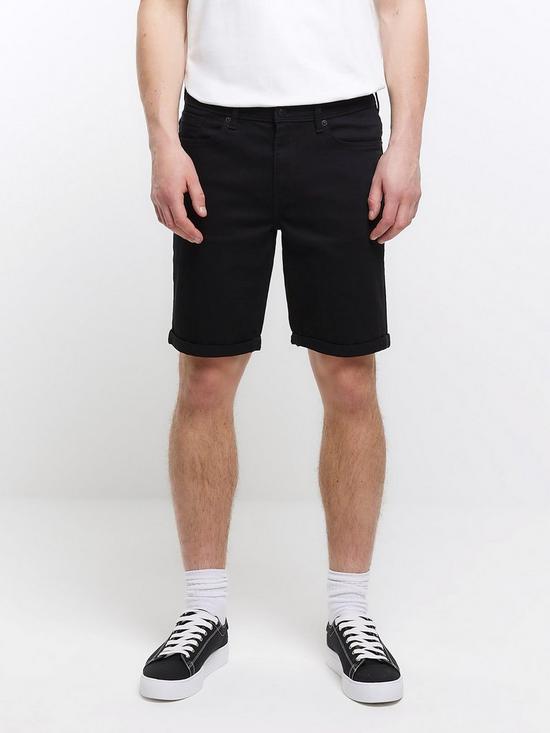 front image of river-island-skinny-fit-denim-shorts