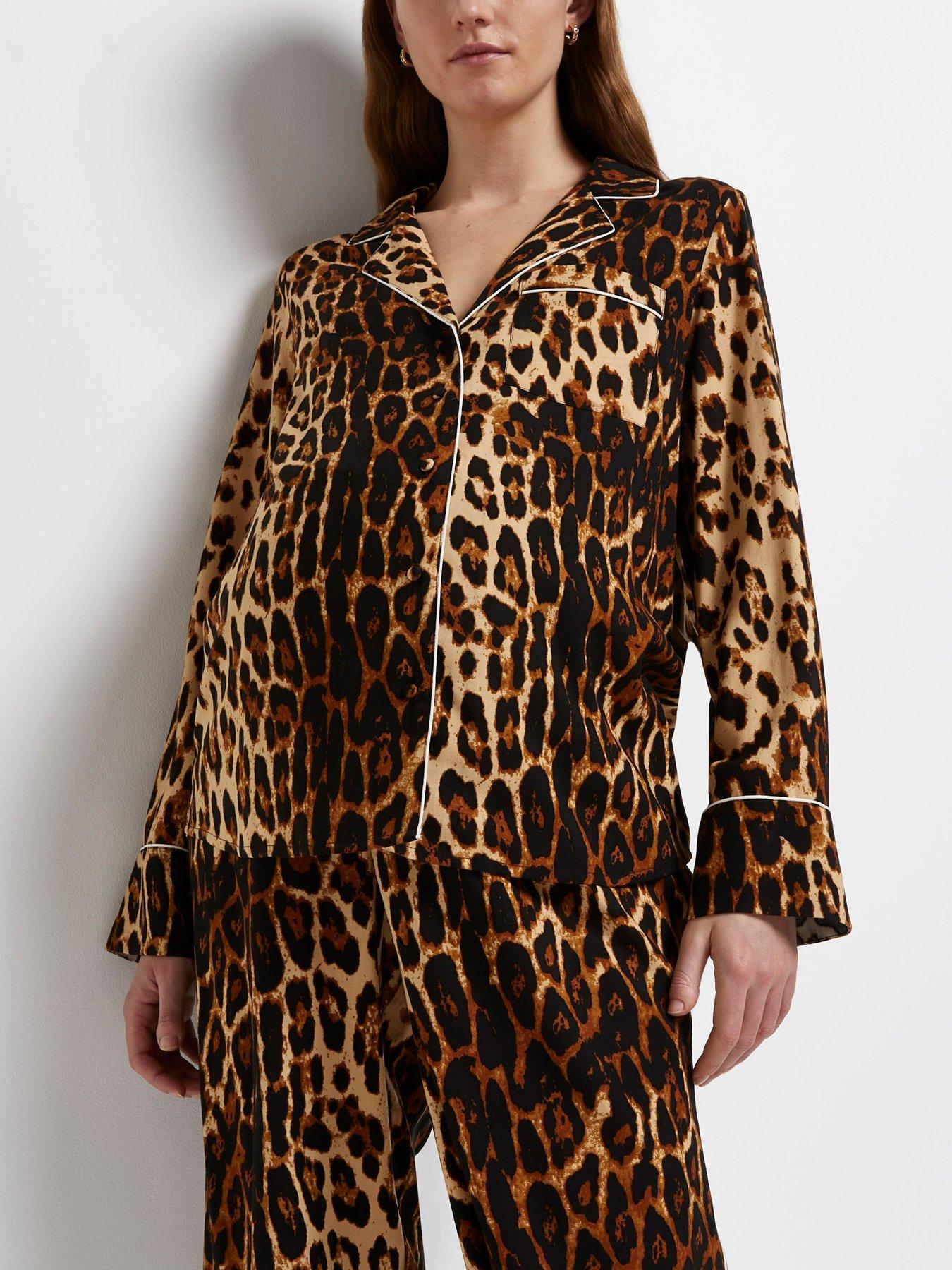 Leopard Print Maternity Pyjama Shirt