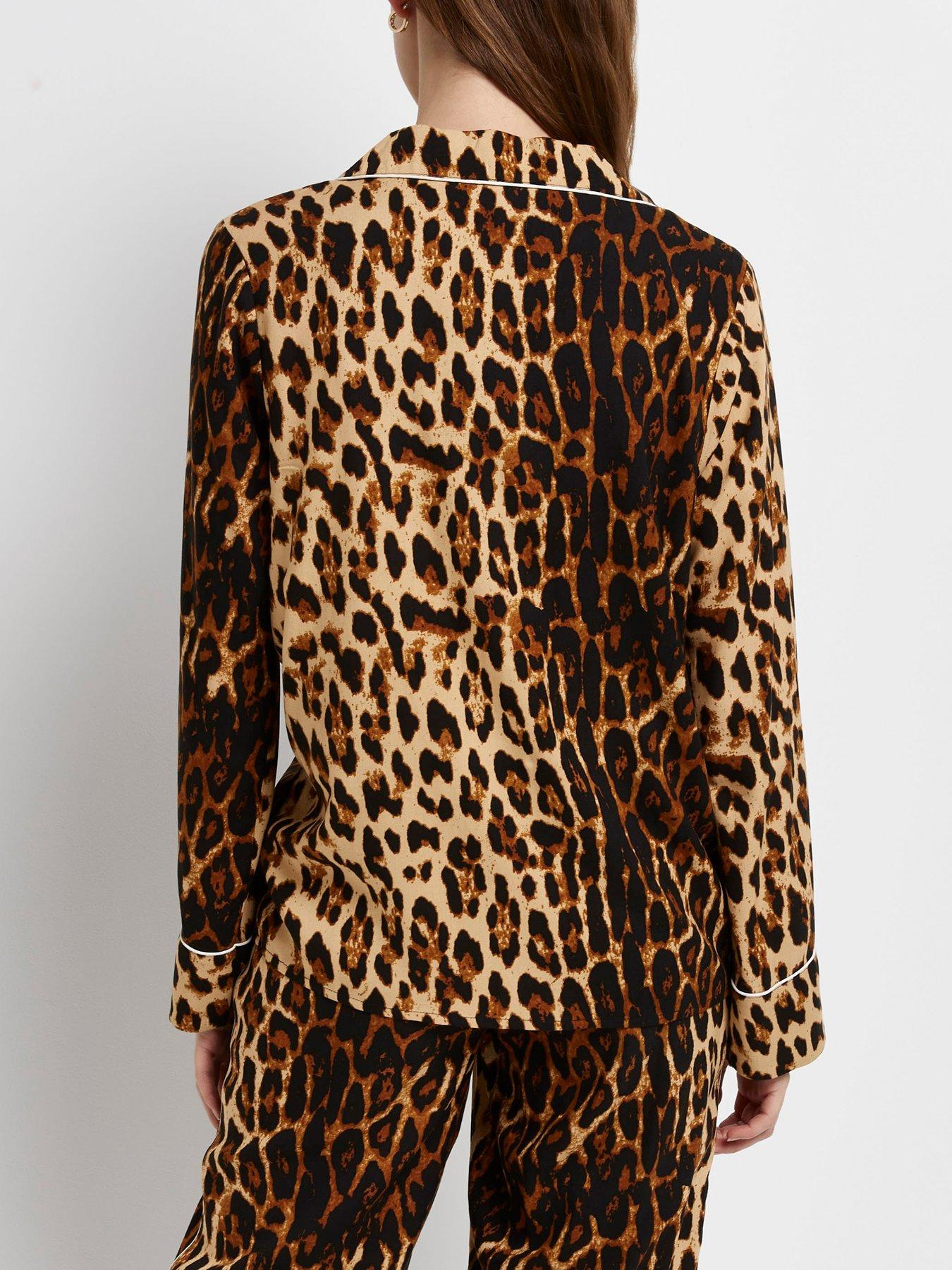 River Island Leopard Print Maternity Pyjama Shirt