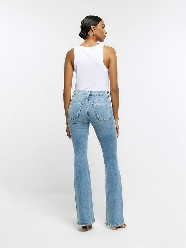 High Waisted Flared Jeans - Blue