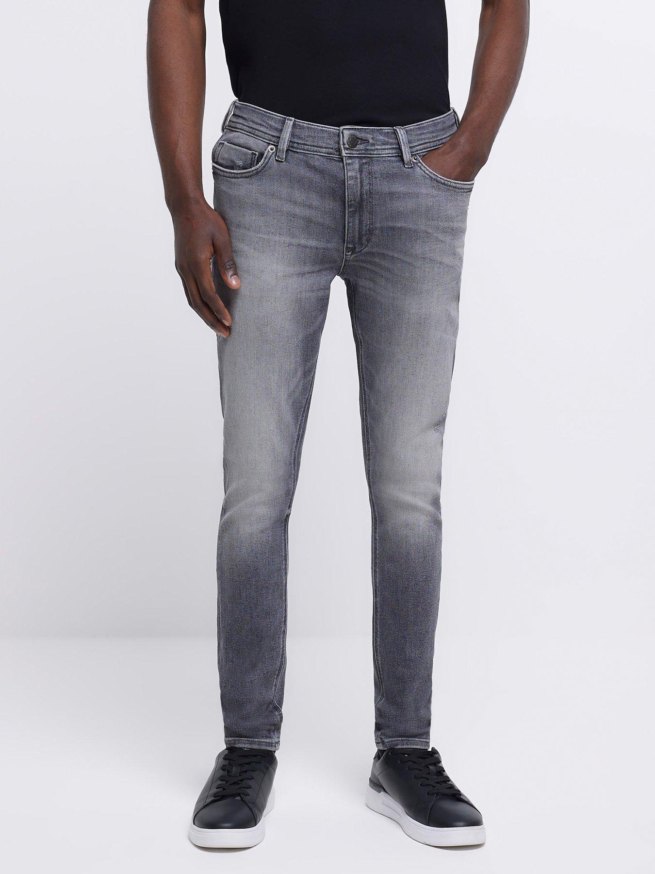 River island best sale mens grey jeans